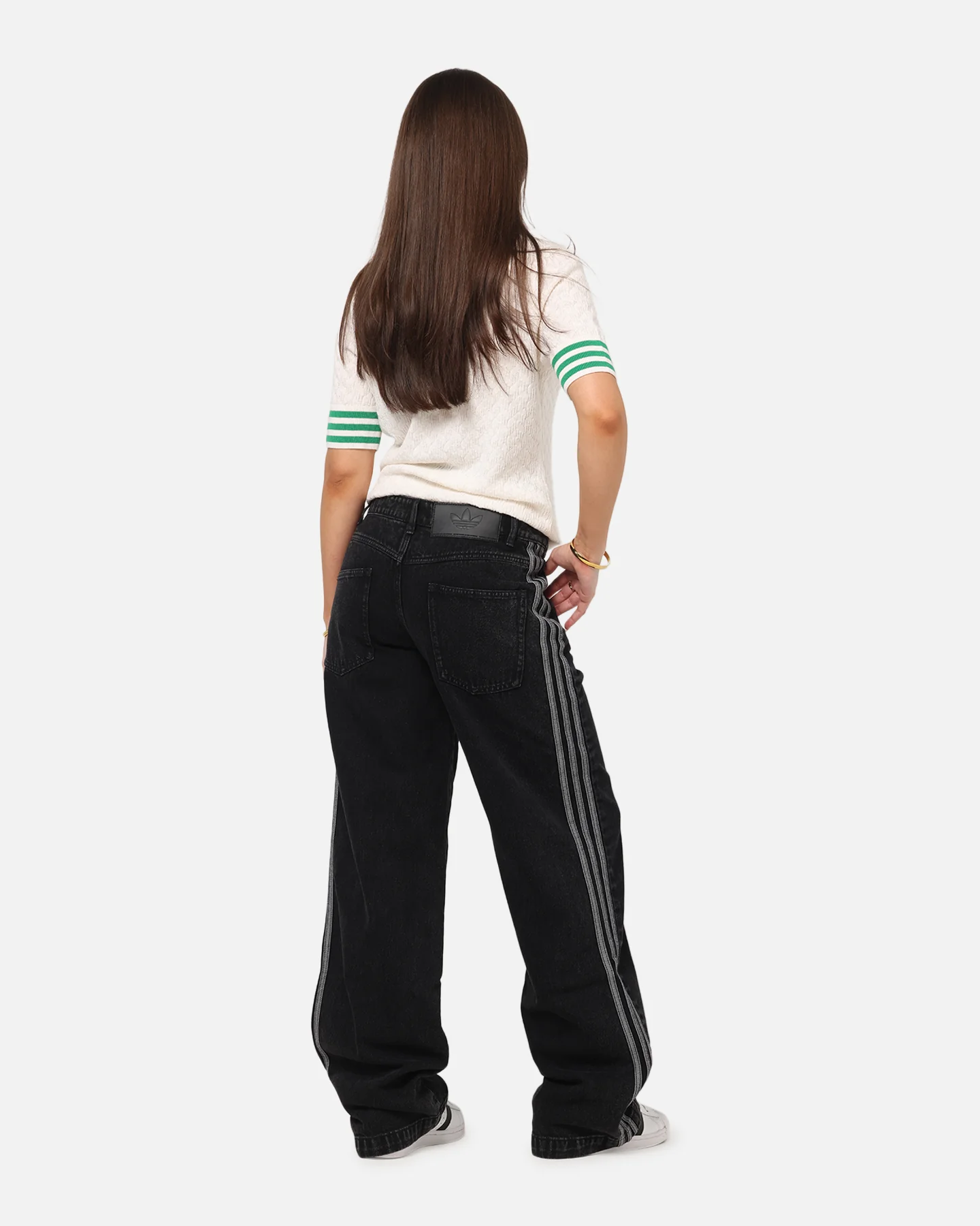 Adidas Women's Denim 3-Stripes Track Pants True Black Denim - Image 5