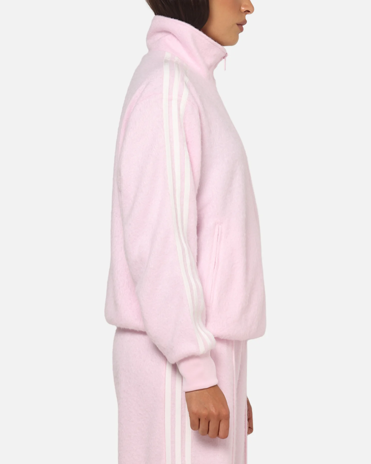 Adidas Women's Mohair Firebird Track Top Clear Pink - Image 4