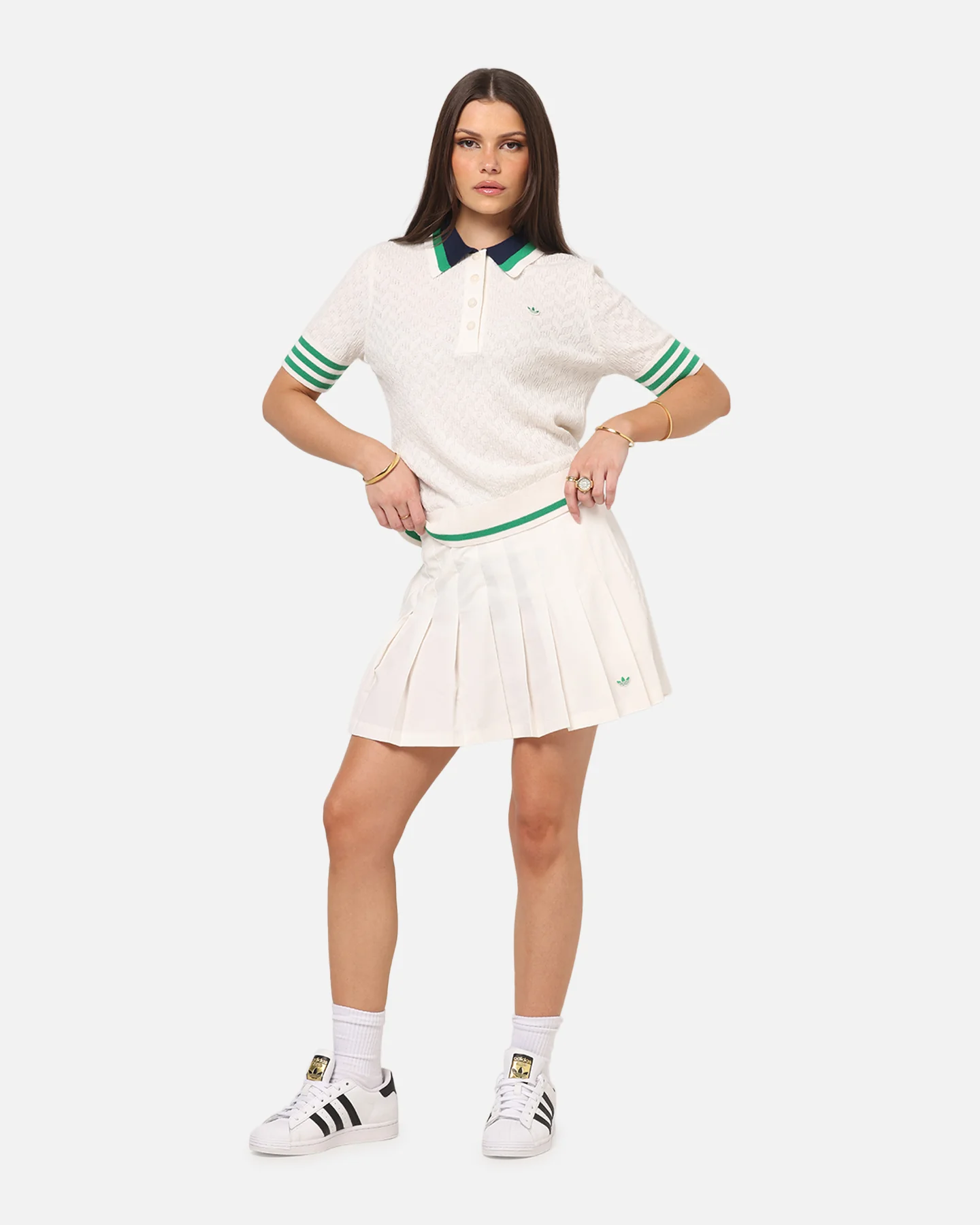Adidas Women's Originals Pleated Skort Chalk White - Image 2