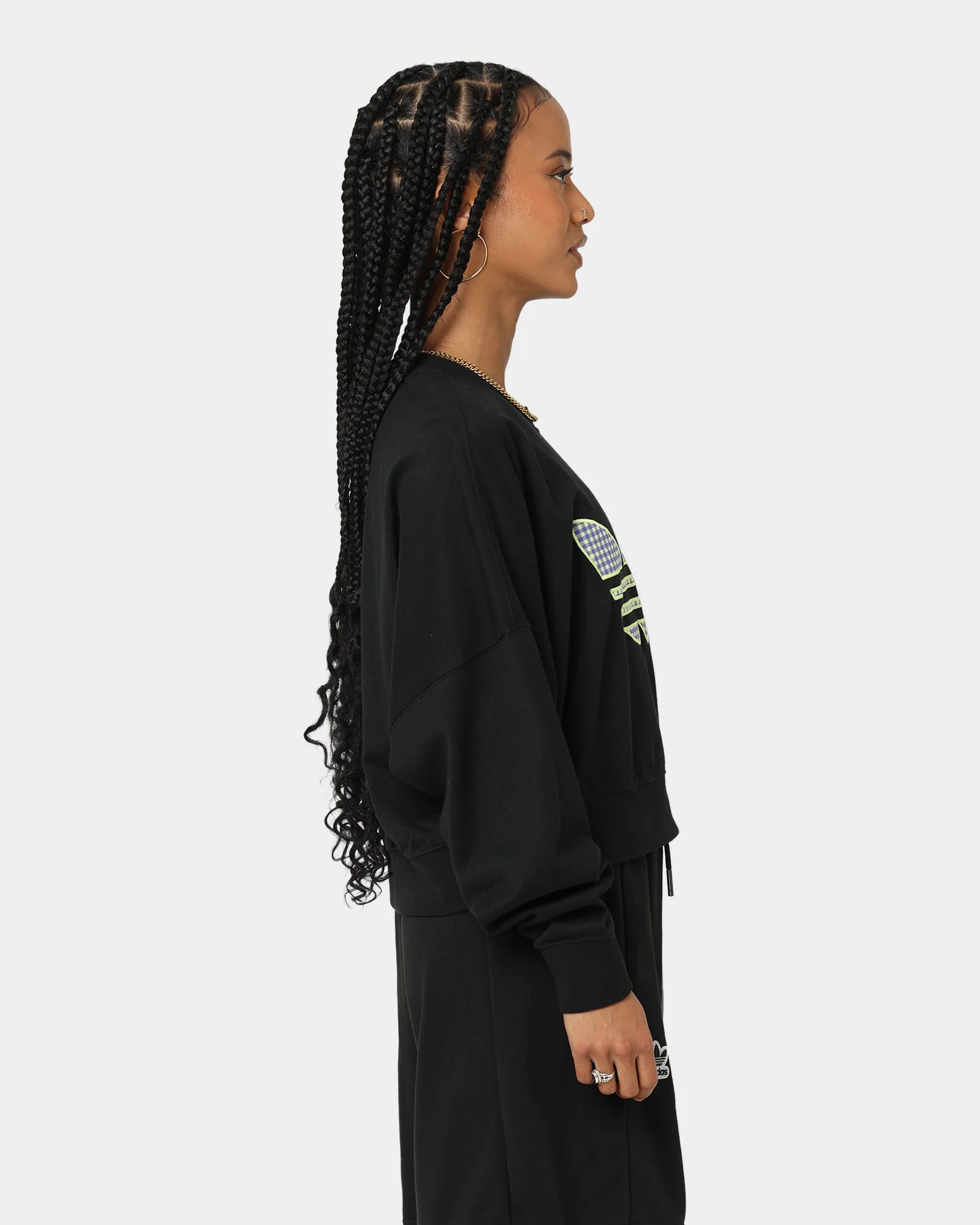 Adidas Women's Oversized Sweat Shirt Black - Image 5