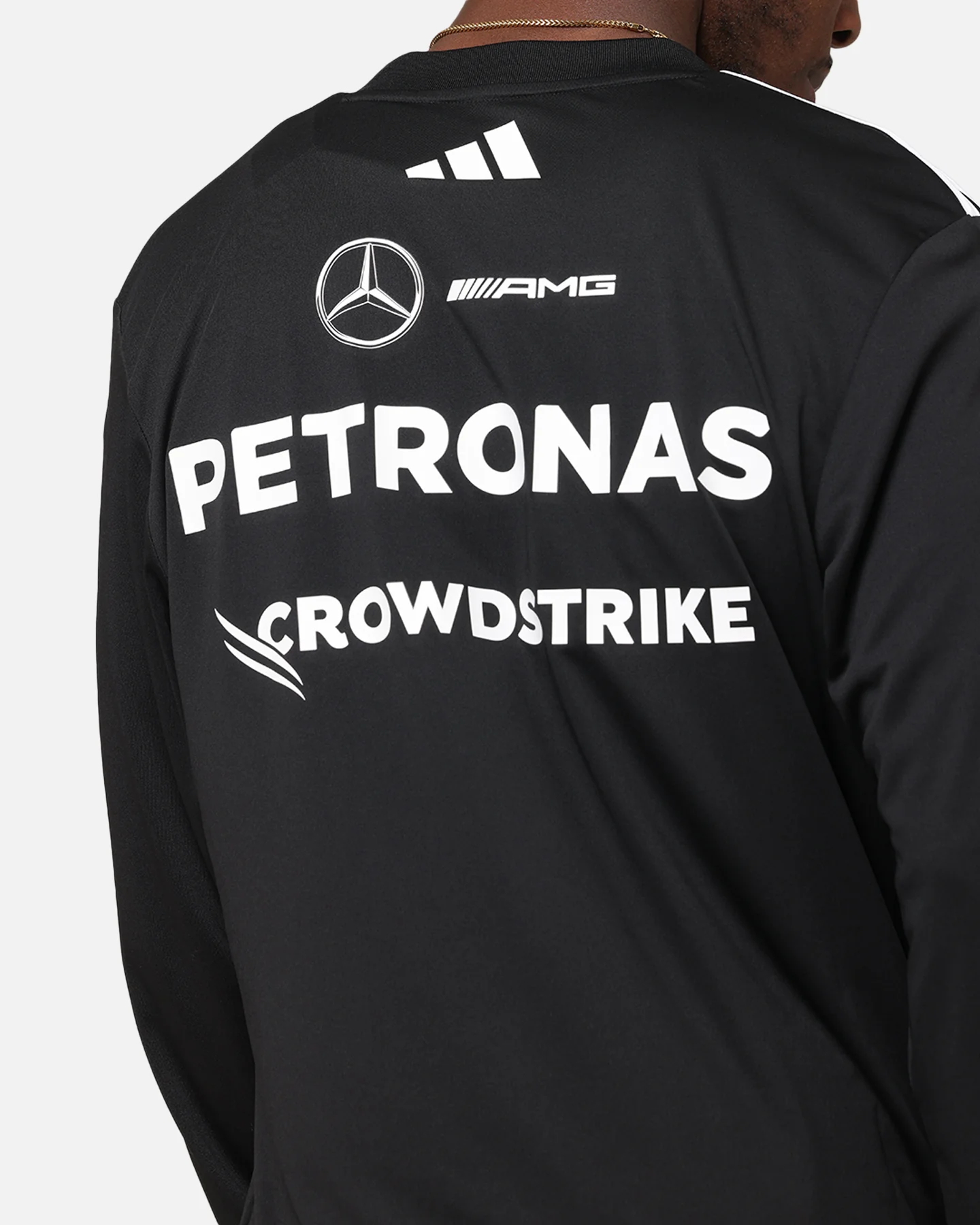 adidas x Mercedes-AMG PETRONAS Formula One F1 2025 Team Long Sleeve Driver T-Shirt Black - Image 8