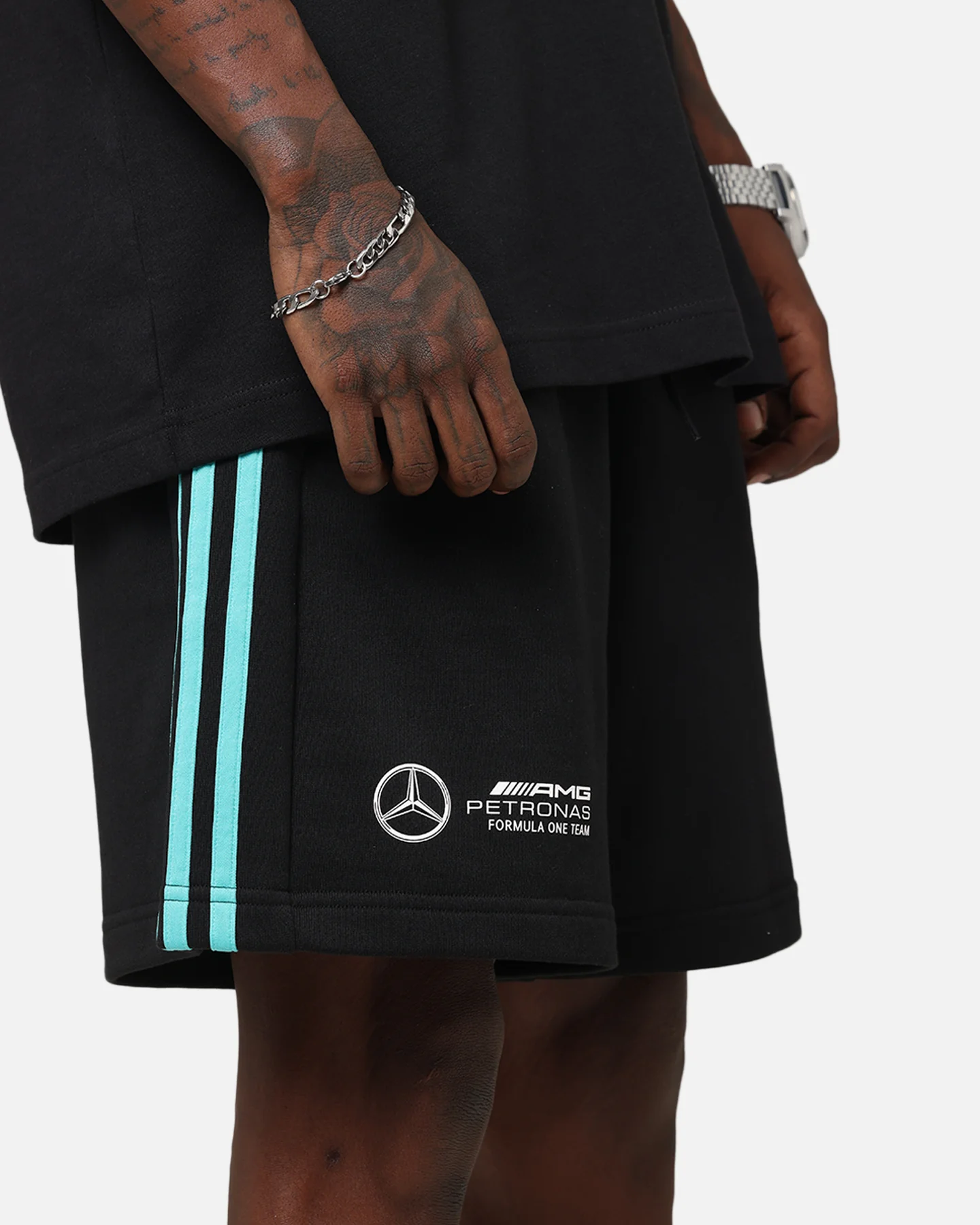 adidas x Mercedes-AMG PETRONAS Formula One F1 DNA Shorts Black/White - Image 4