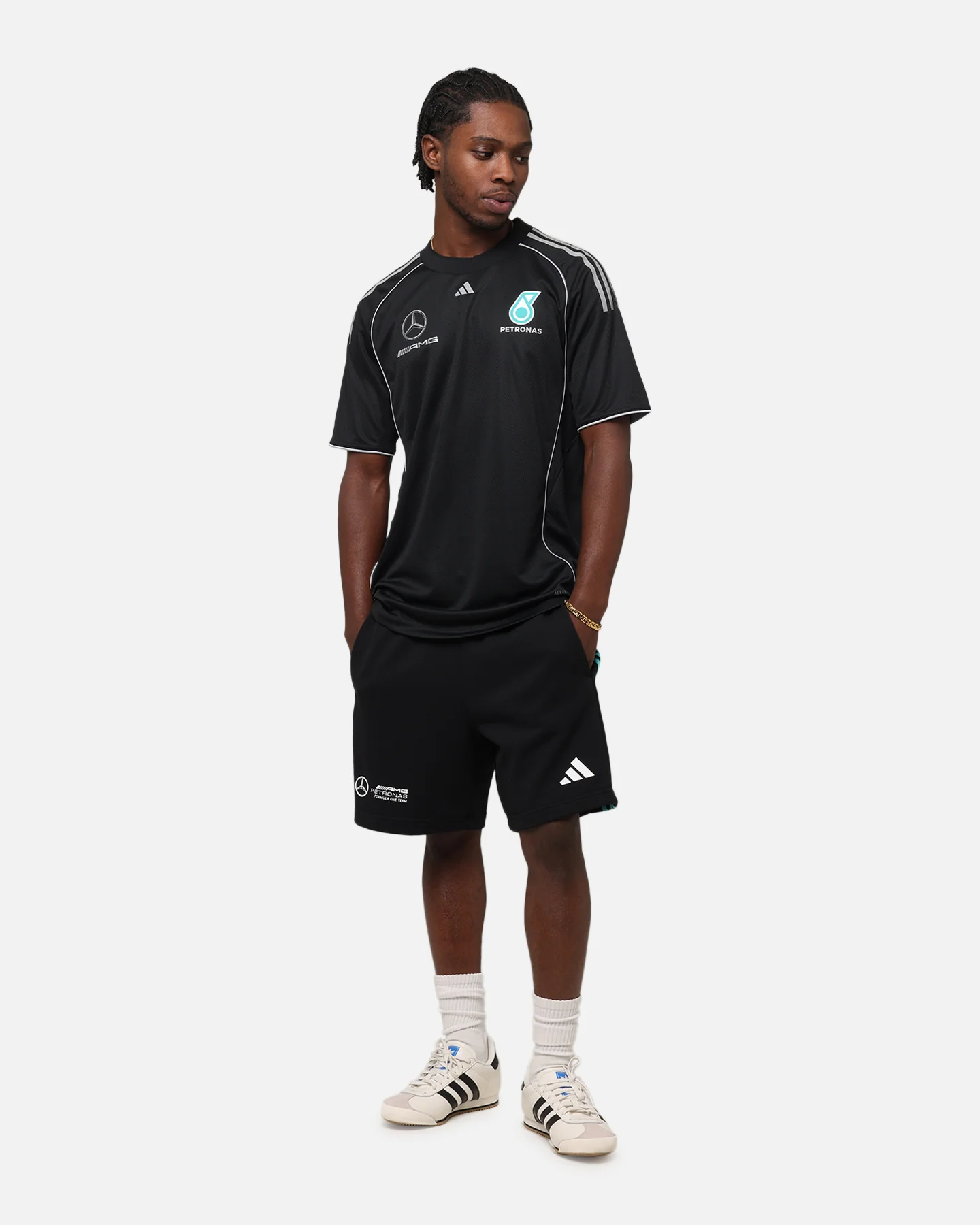adidas x Mercedes-AMG PETRONAS Formula One F1 DNA T-Shirt Black/Silver - Image 3