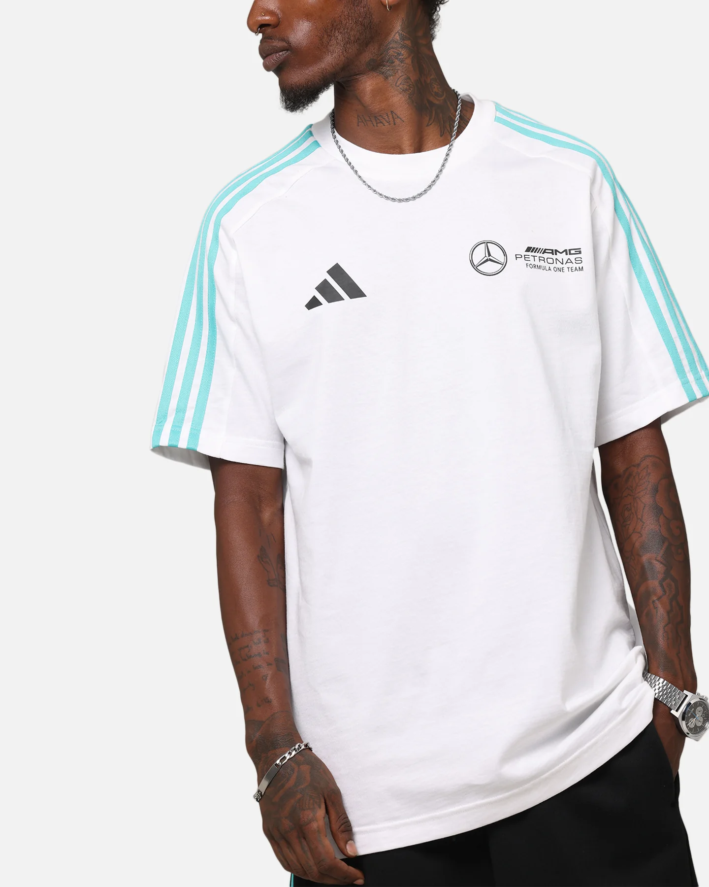 adidas x Mercedes-AMG PETRONAS Formula One F1 DNA T-Shirt White - Image 6