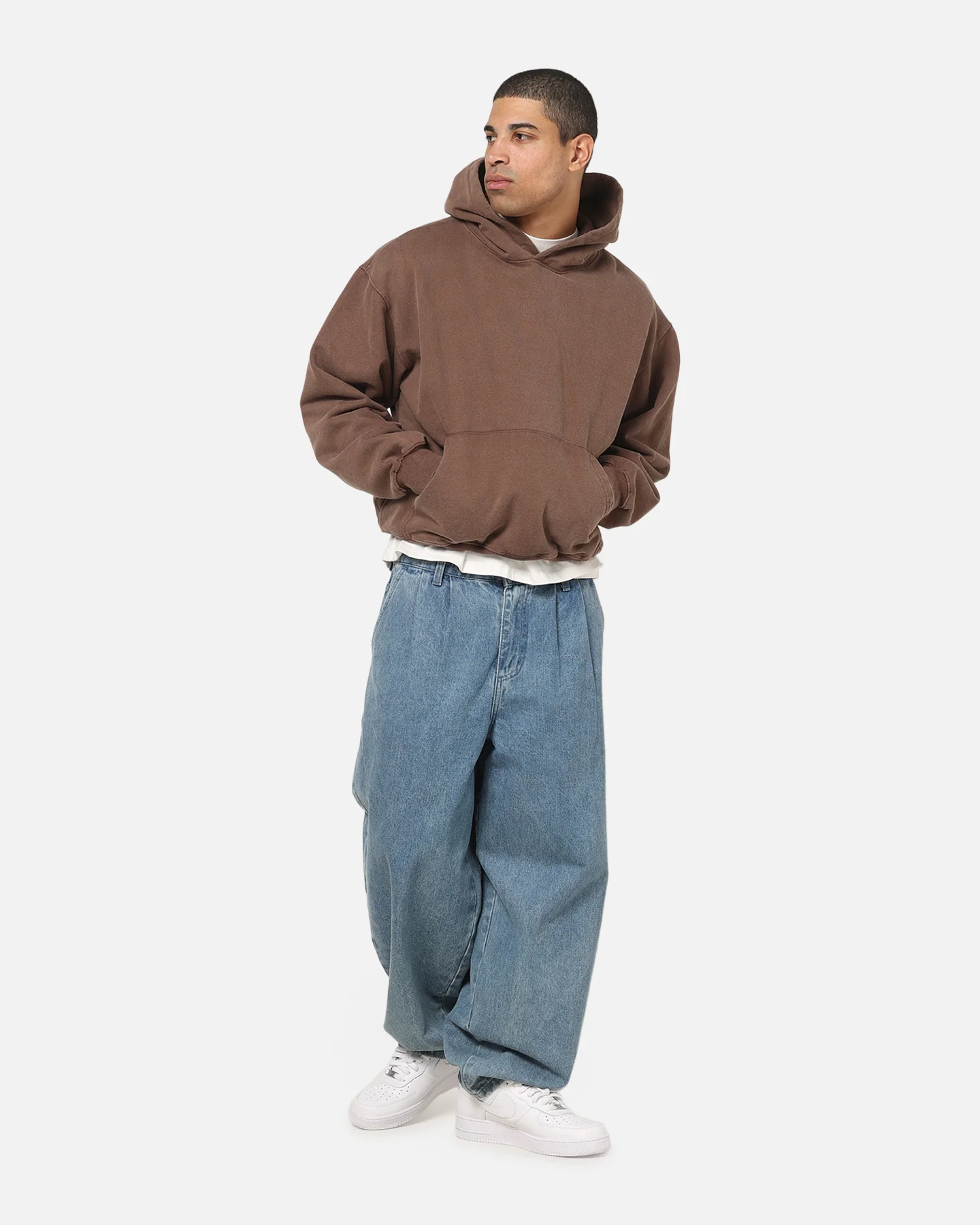 American Thrift Pullover Hoodie Washed Brown - Image 2