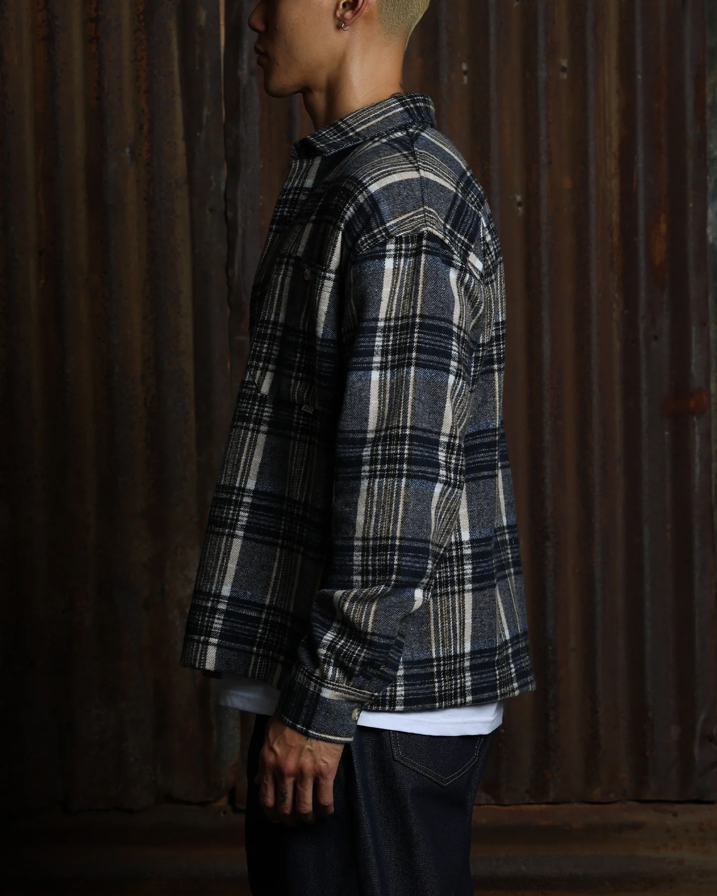 American Thrift Utility Flannel Shirt Blue - Image 5