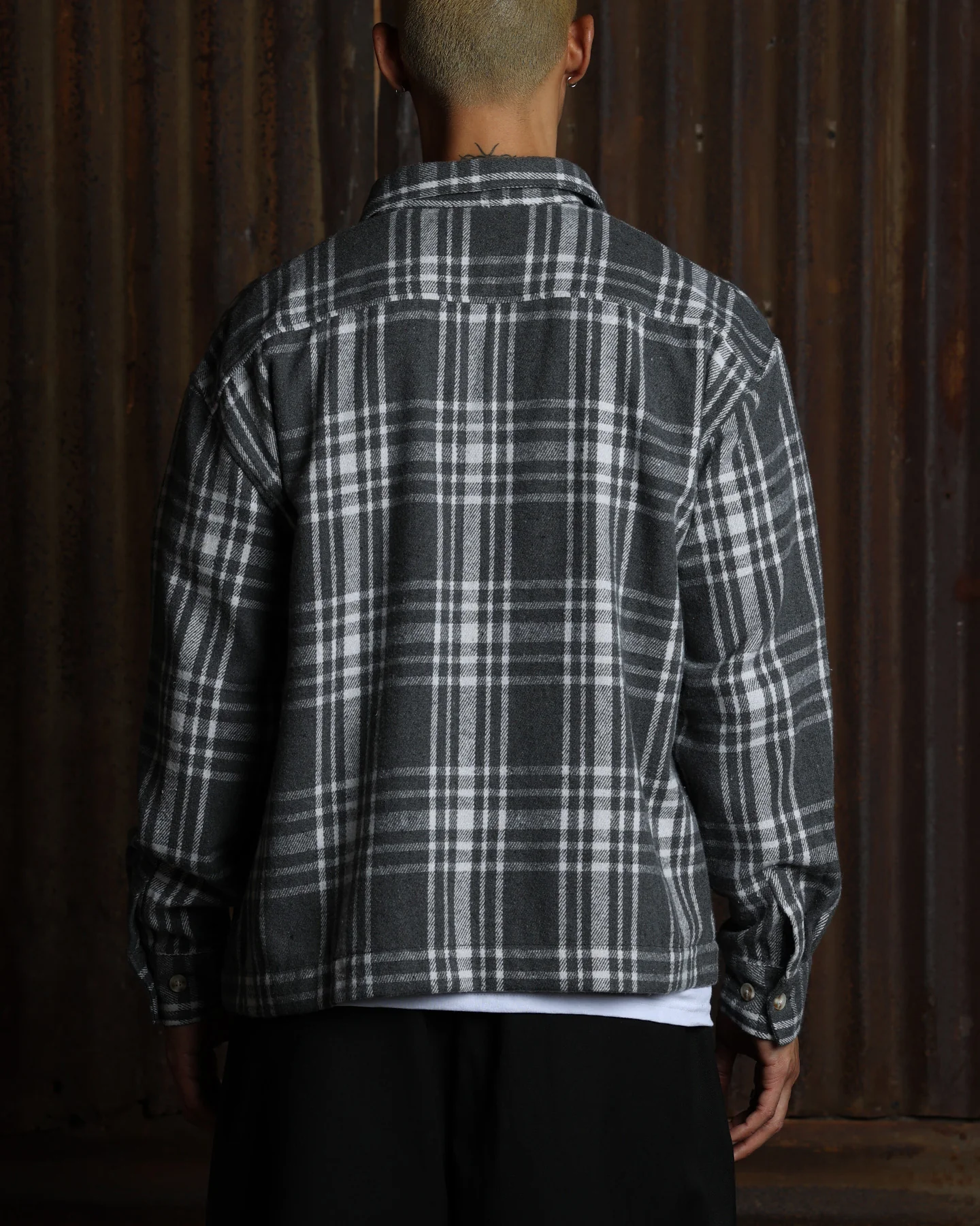 American Thrift Utility Flannel Shirt Grey - Image 2