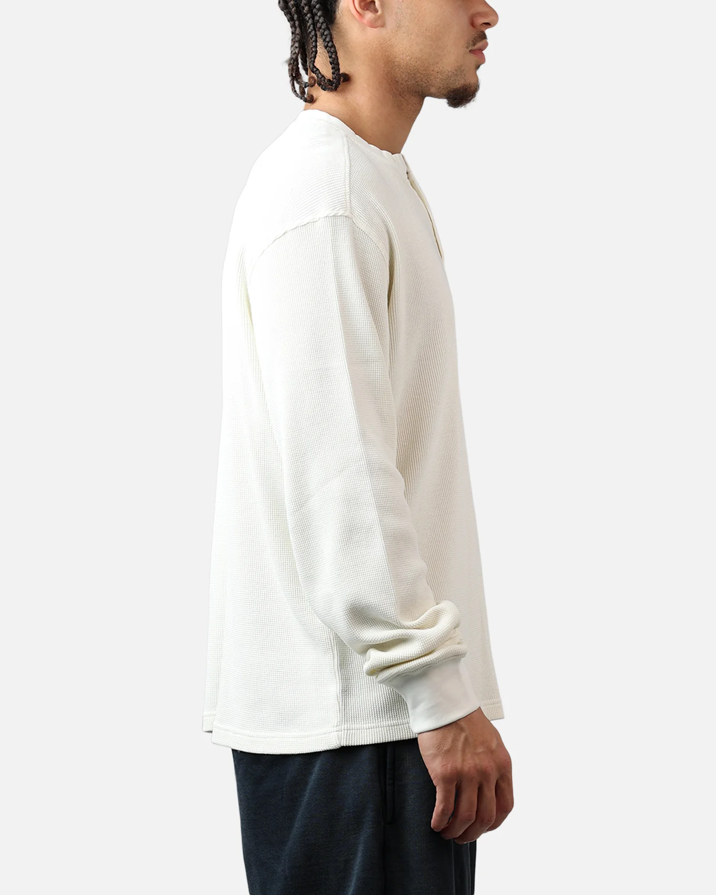 American Thrift Waffle Henley Shirt Washed Stone - Image 4