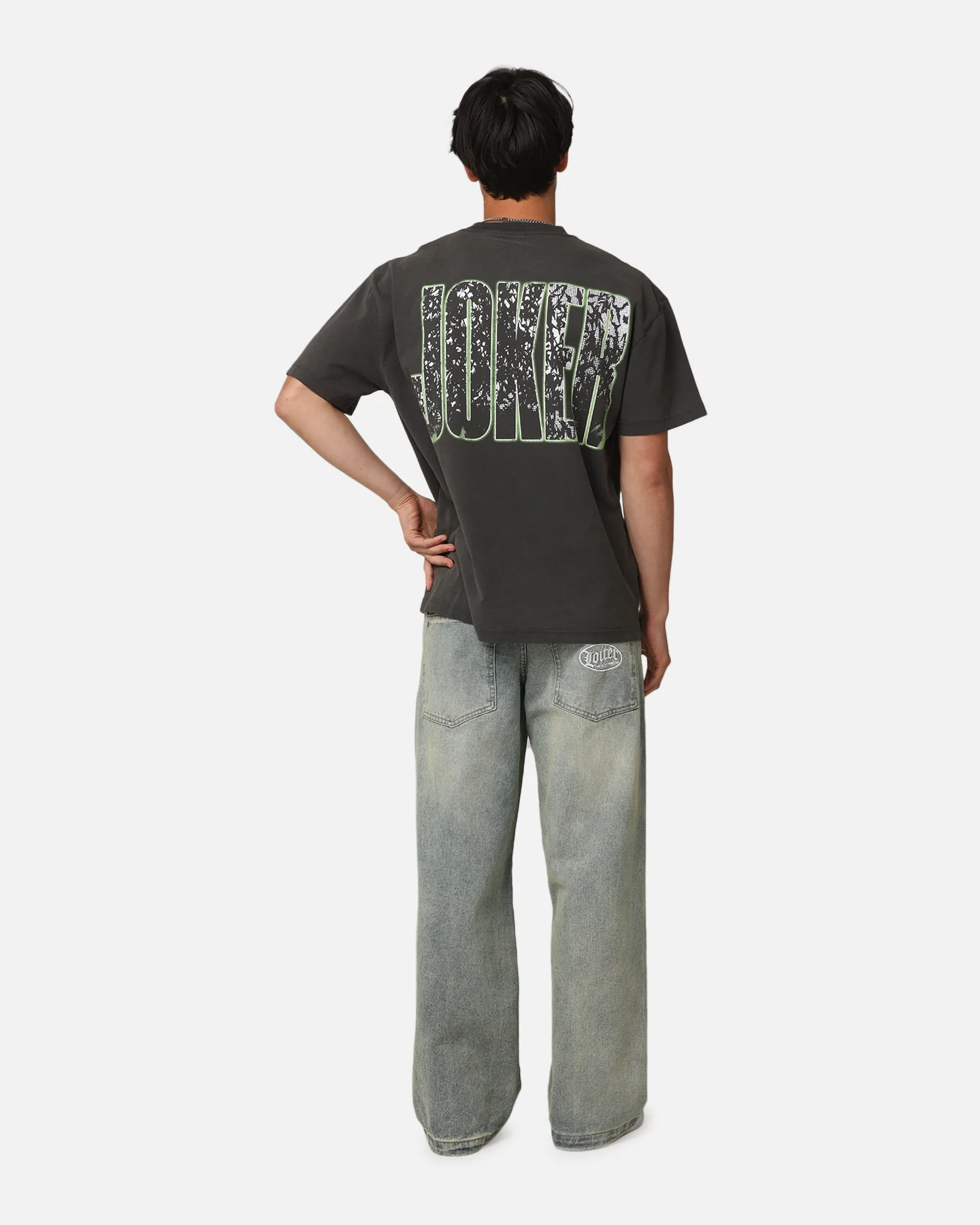 American Thrift X DC Batman The Joker Smile Heavy T-Shirt Black Wash - Image 4