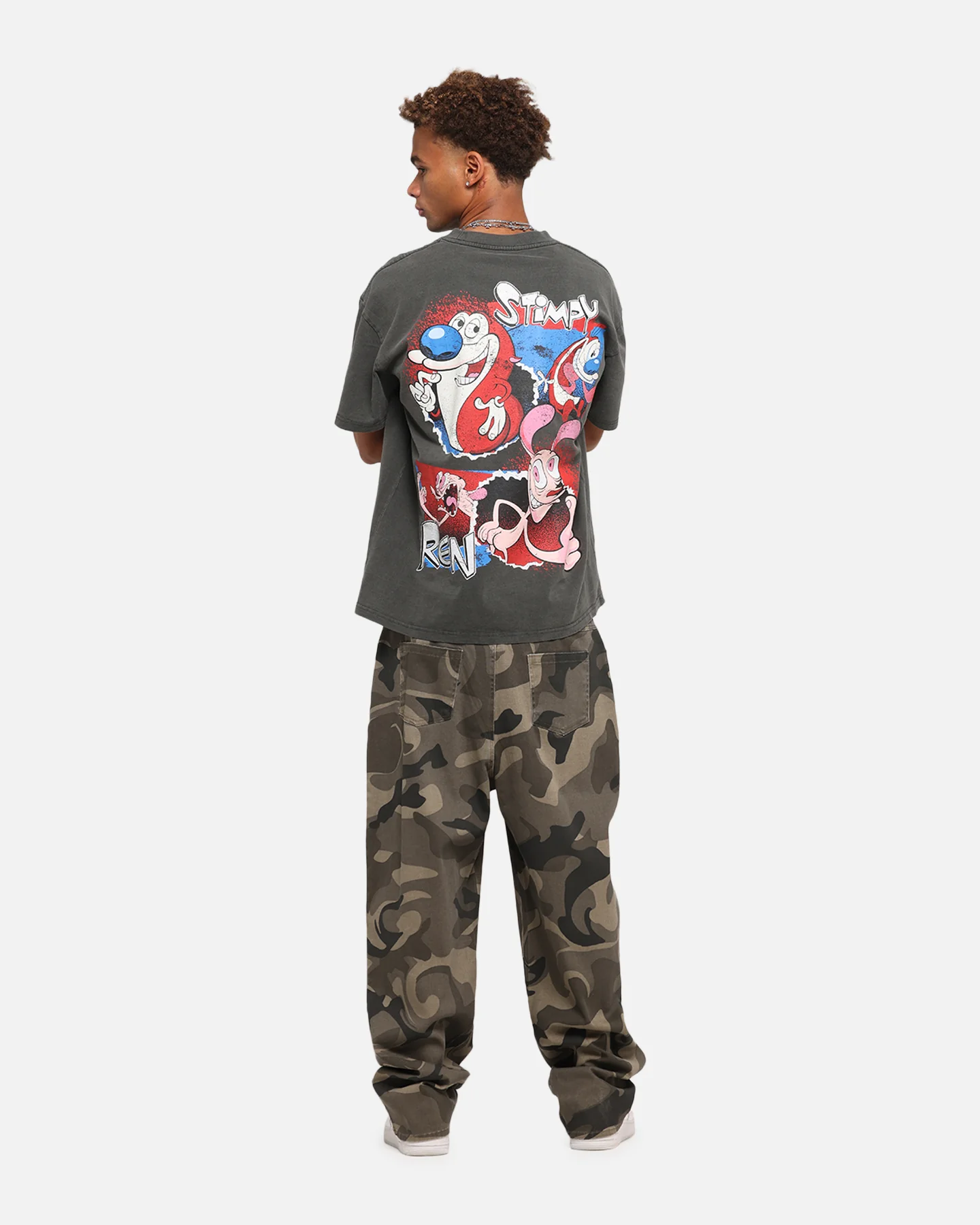 American Thrift X Nickelodeon Ren And Stimpy Heavy T-Shirt Black Wash - Image 4