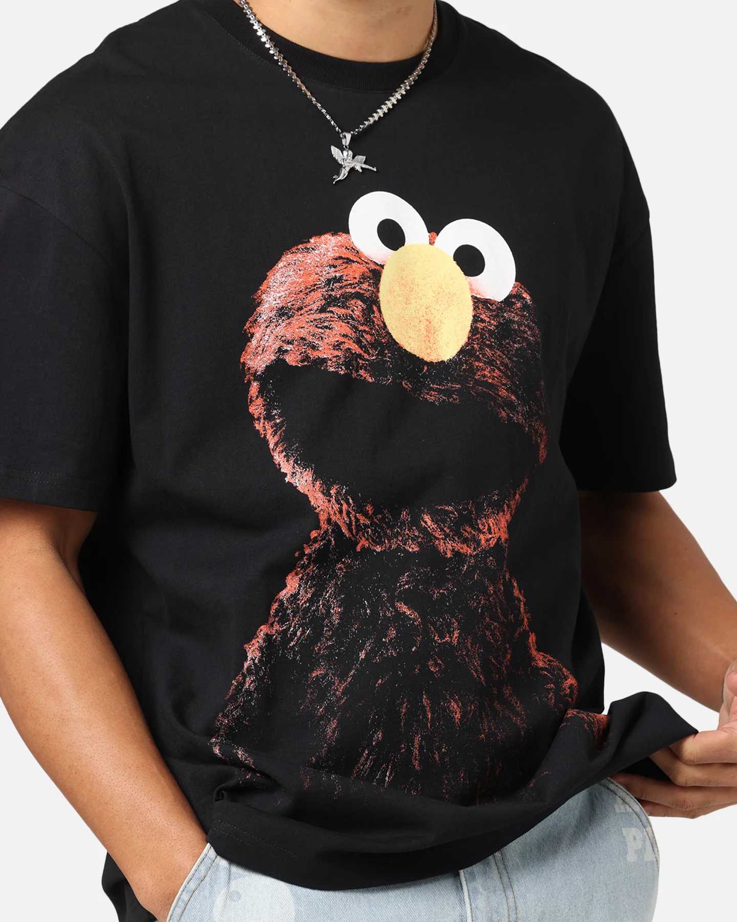 American Thrift X Sesame Street Elmo Grail Heavy T-Shirt Black - Image 7