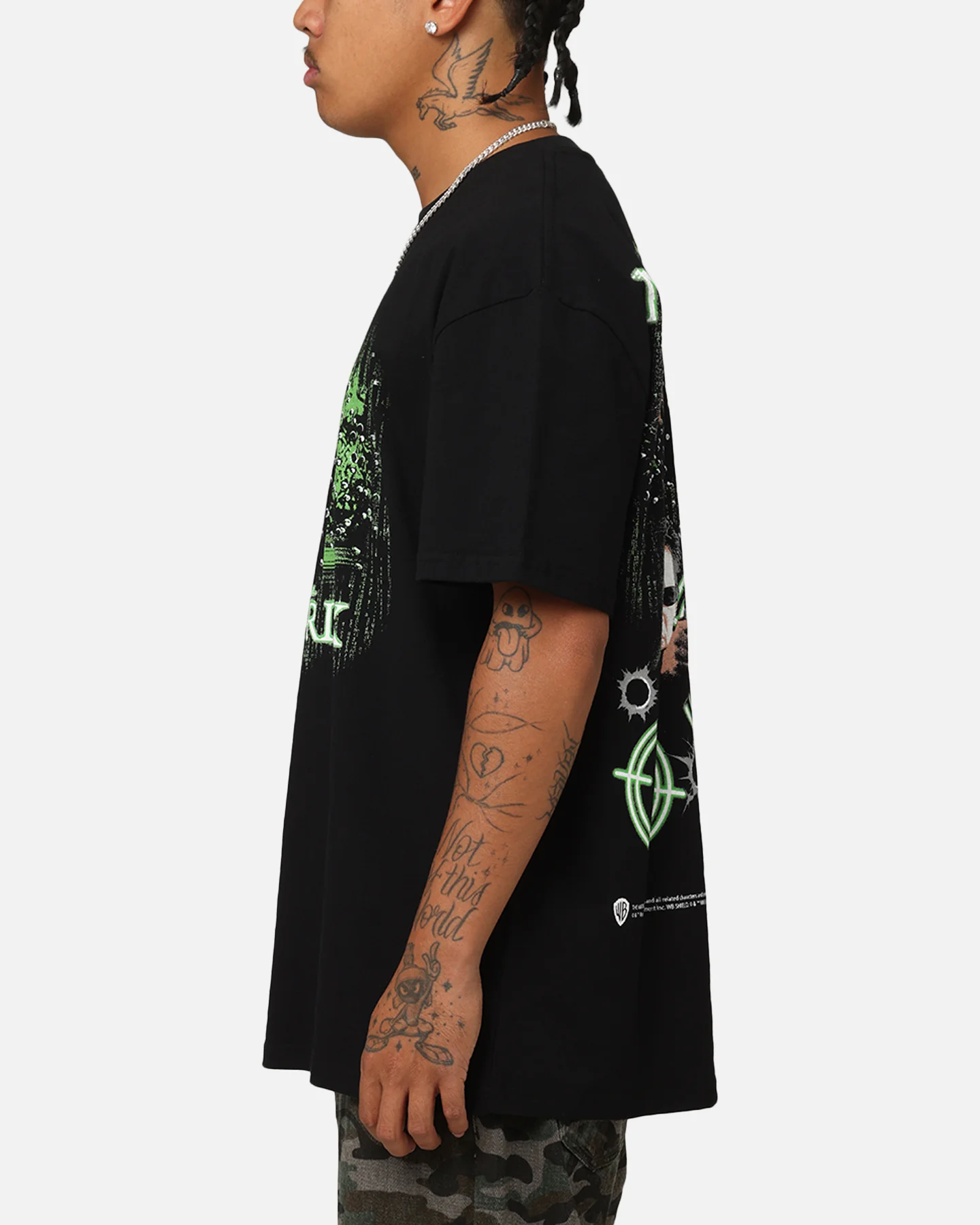American Thrift X The Matrix Neo Bullets Heavy T-Shirt Black - Image 6