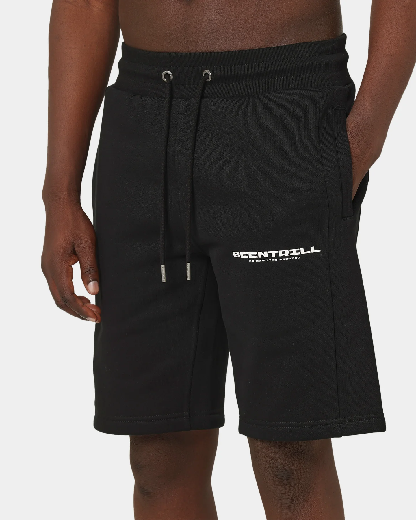 BEENTRILL Nu Logo Sweat Shorts Black - Image 7