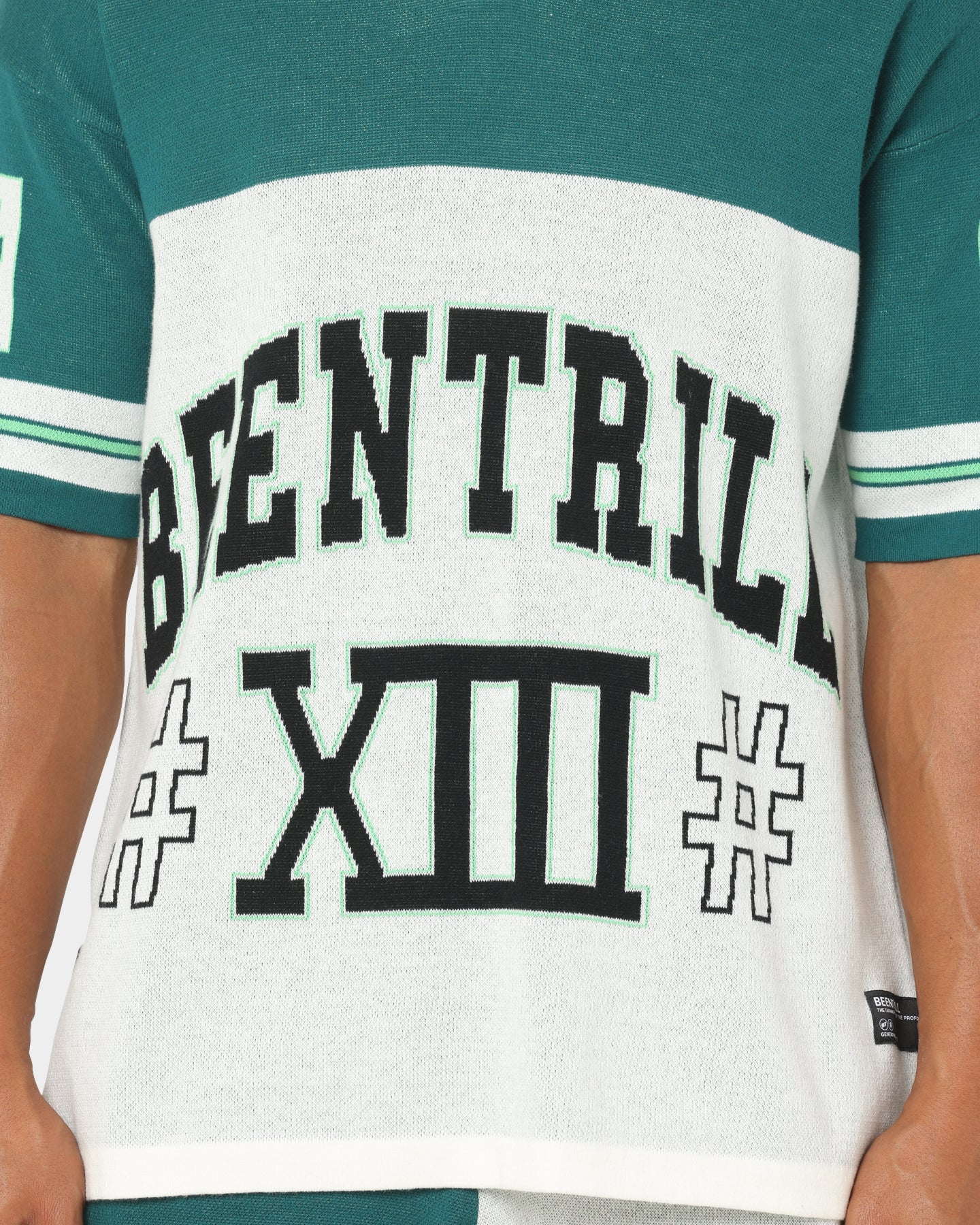 BEENTRILL Numerals Football Jersey Cream/Green - Image 3