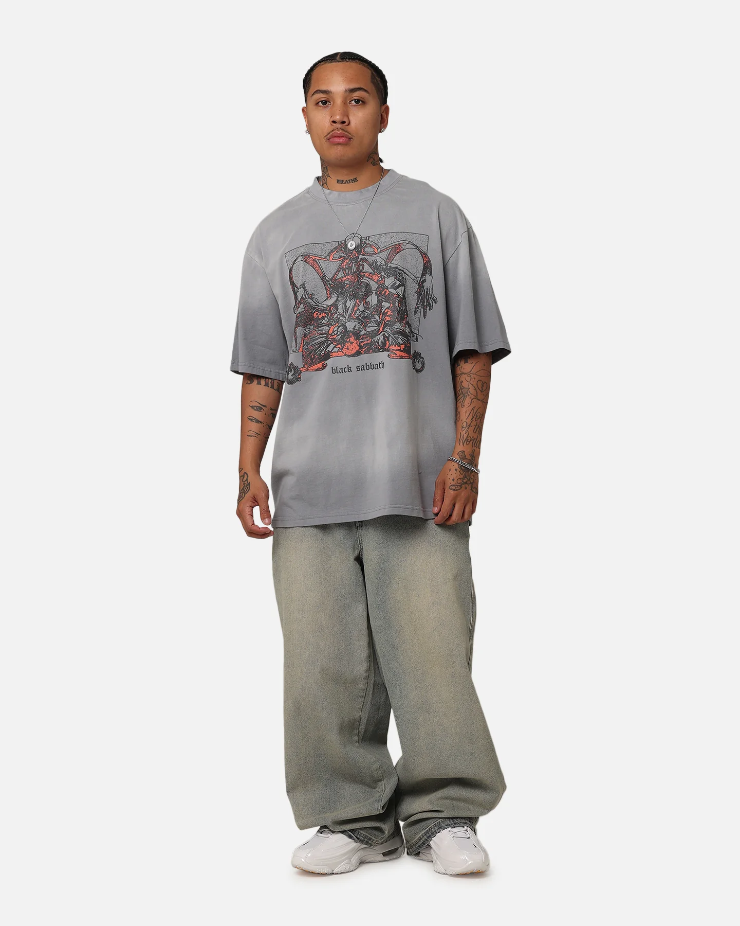 Black Sabbath Bloody Sabbath T-Shirt Washed Grey - Image 3