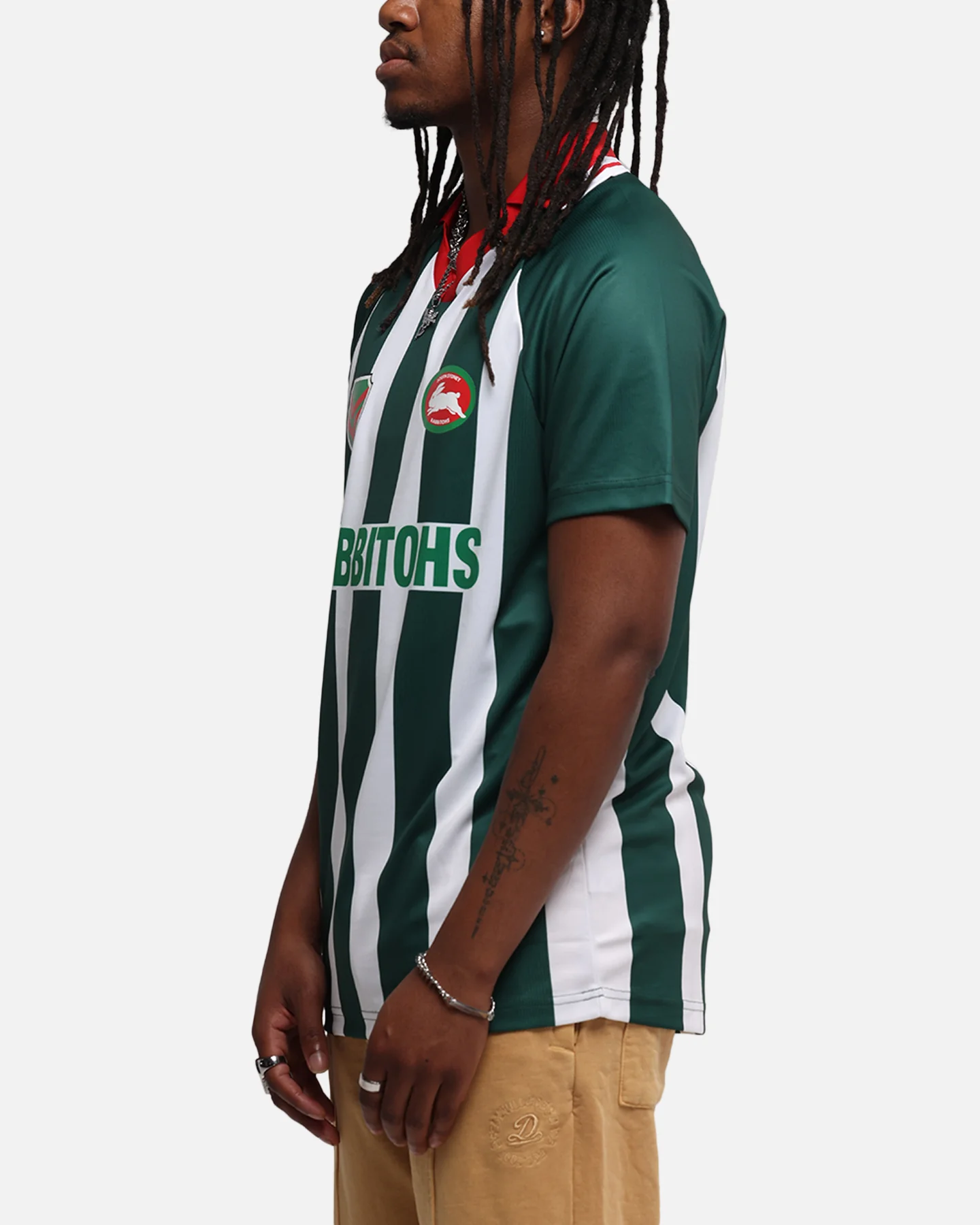 Bleacher Athletic South Sydney Rabbitohs NRL 1908 Collared T-Shirt Official Team Colour - Image 5