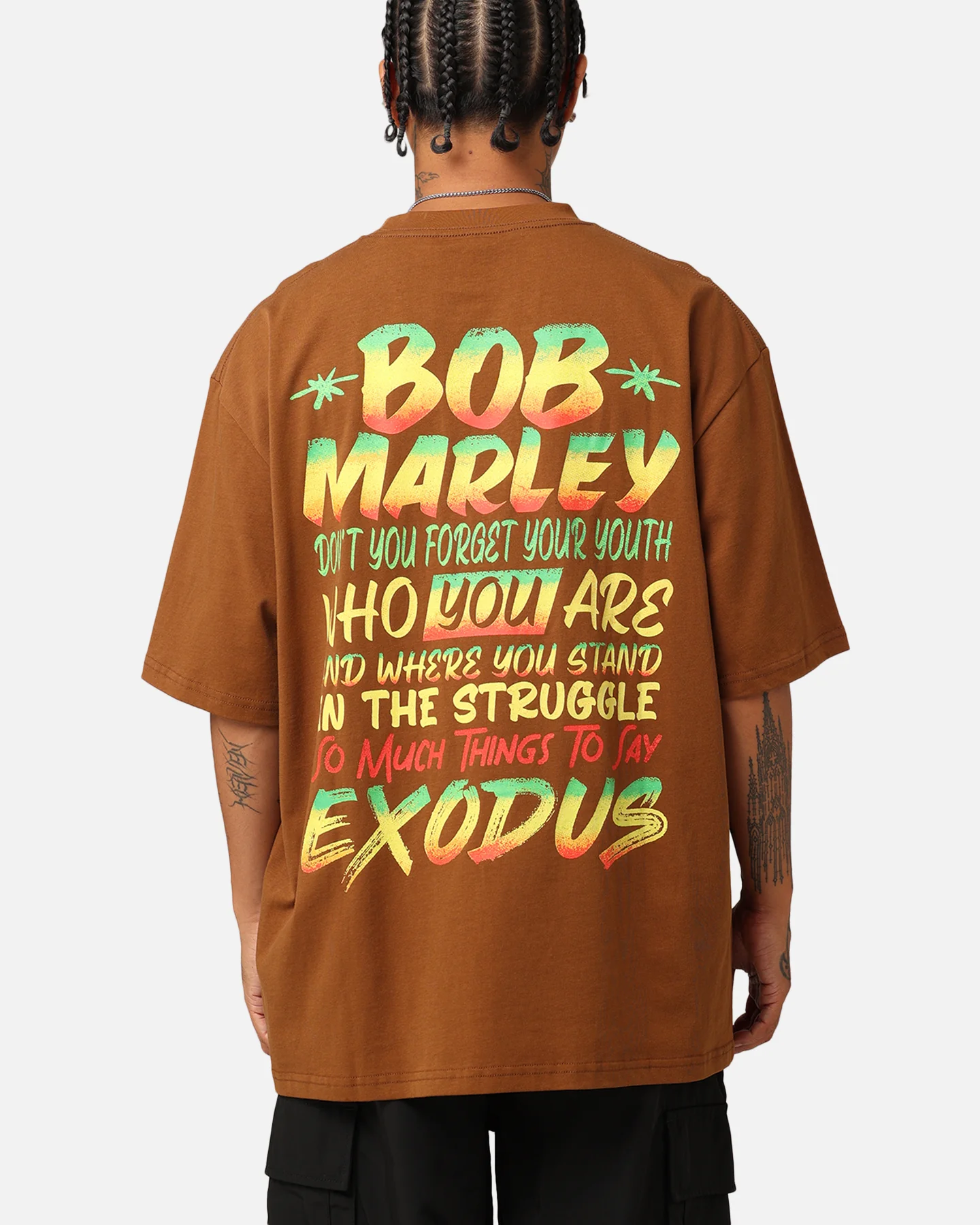 Bob Marley Bob Who You Are Exodus T-Shirt Chocolate - Image 3
