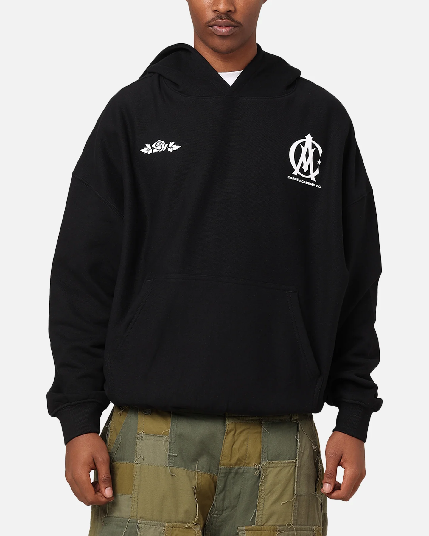 Carre Academy Chest Hoodie Black - Image 2