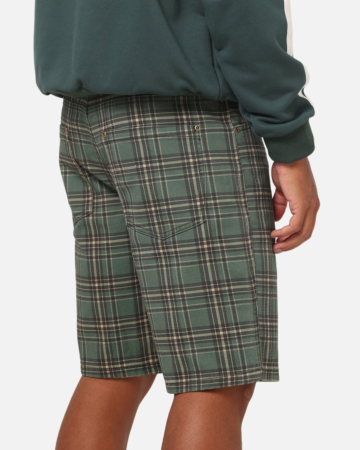 Carre Avenue Jorts Green Plaid - Image 4