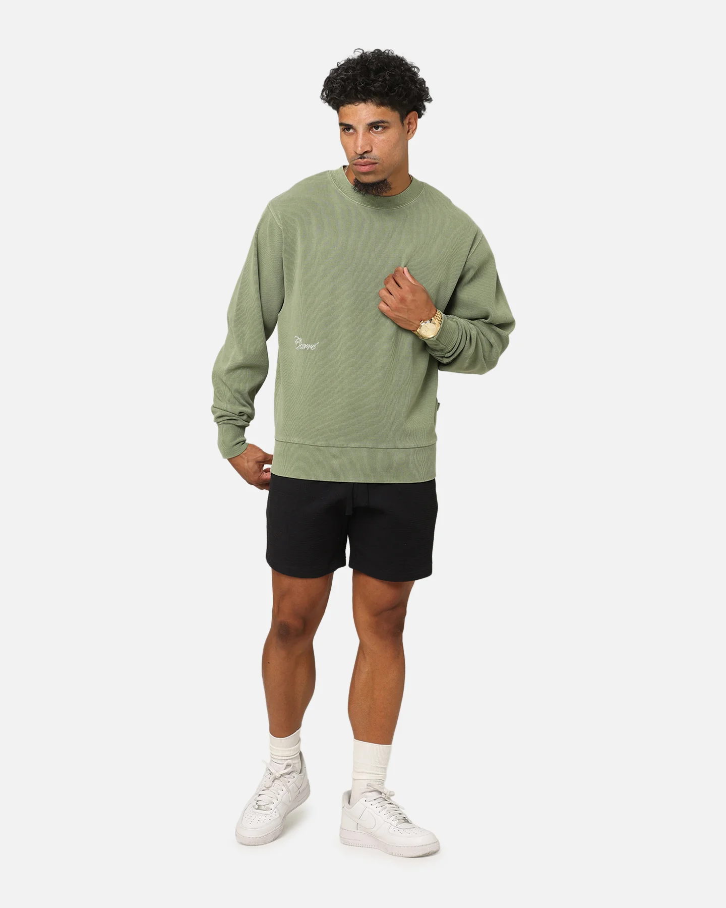 Carre Avenue Ribbed Crewneck Olive - Image 2