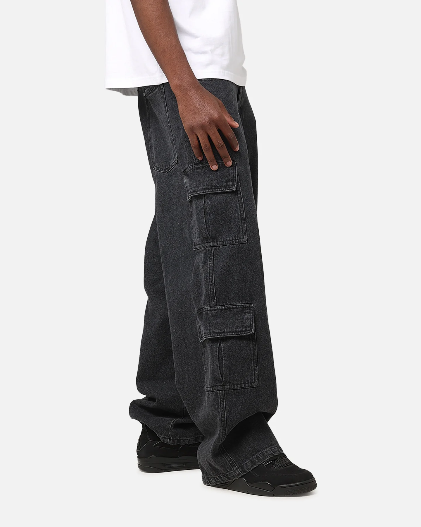 Carre Baggy Cargo Jeans Black Denim - Image 5