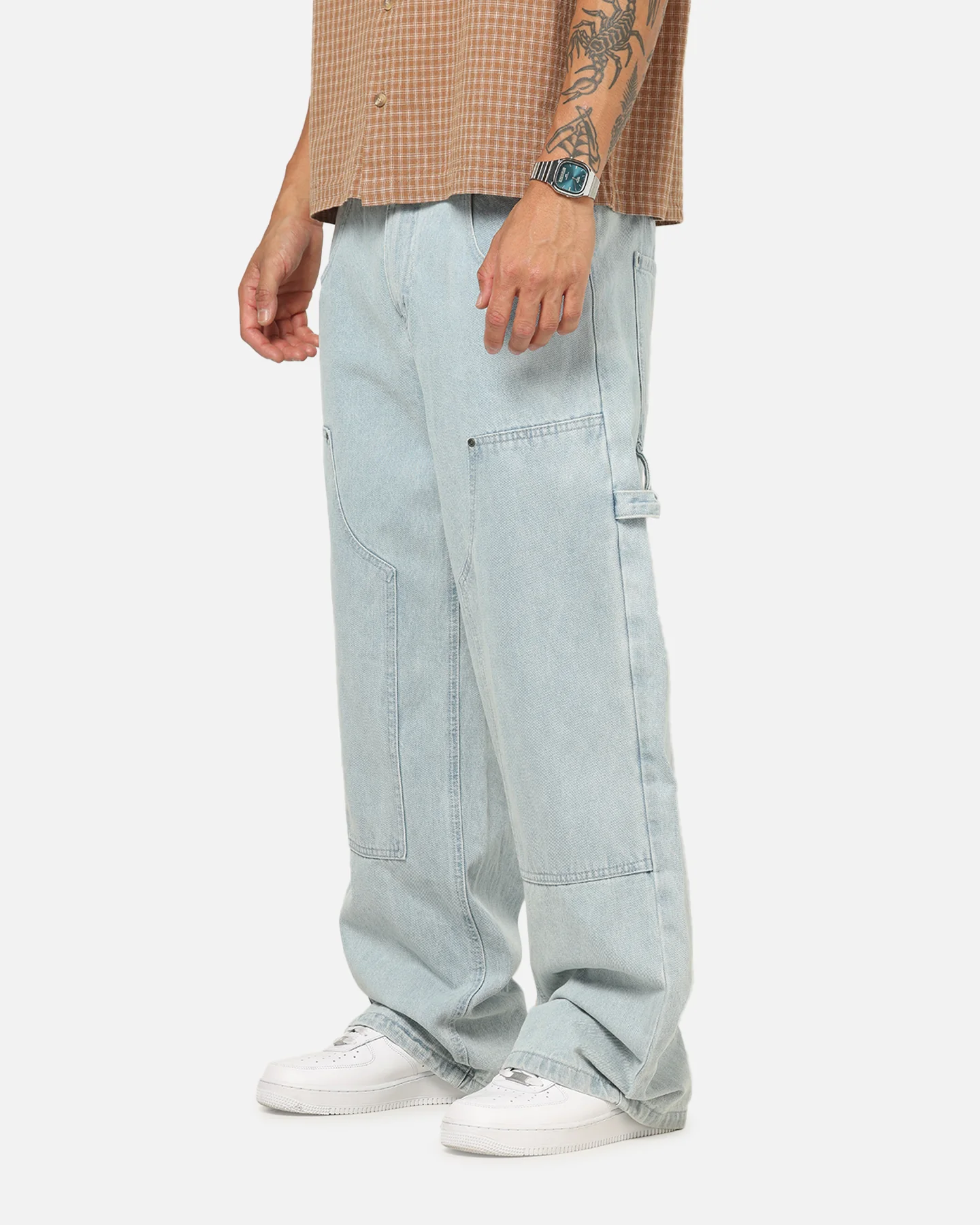 Carre Baggy Work Jeans Light Blue Wash - Image 5