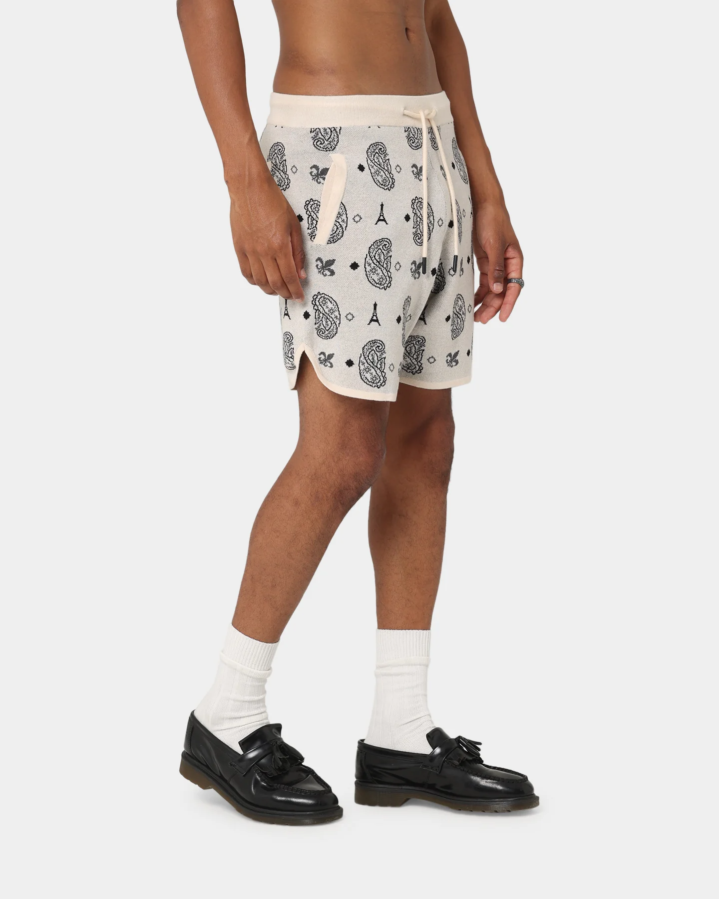 Carre Big Bandana Knitted Shorts Off White - Image 7