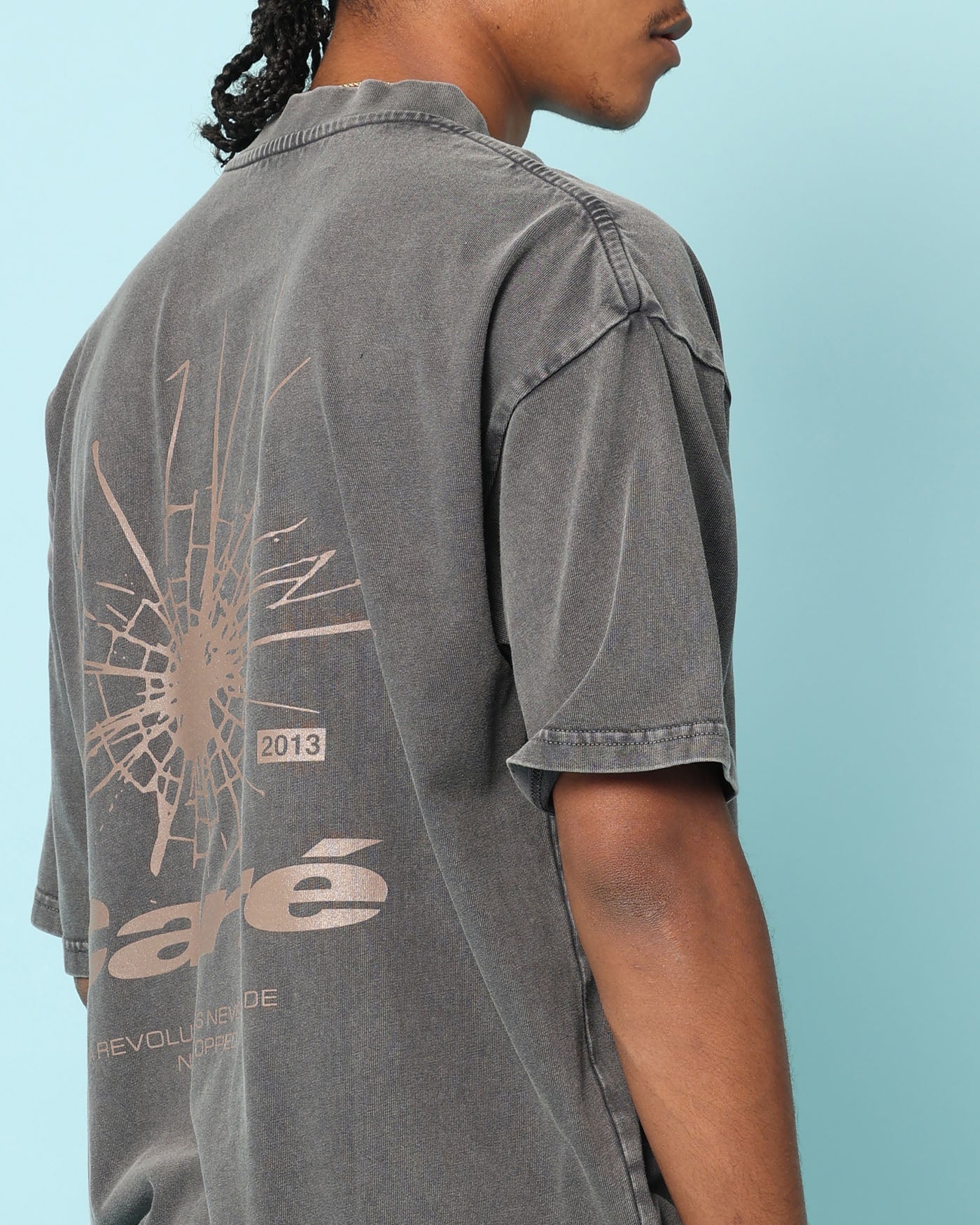 Carré Blasted Oversized T-Shirt Washed Charcoal - Image 7