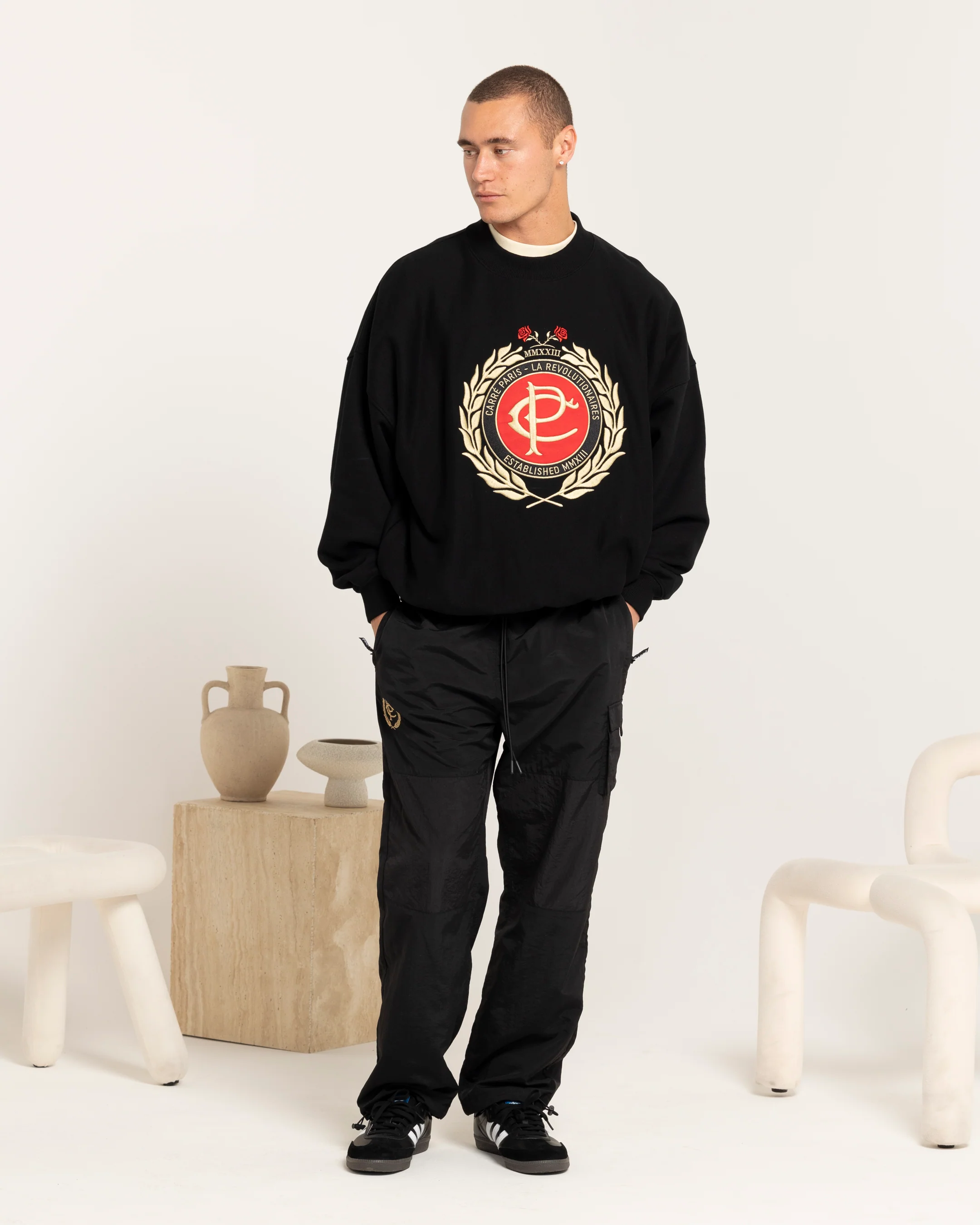 Carre Block Joggers Black - Image 2