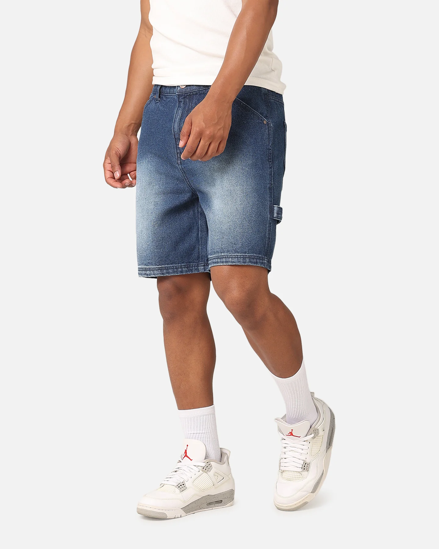 Carre C-Star Denim Shorts Mid Blue Denim - Image 6