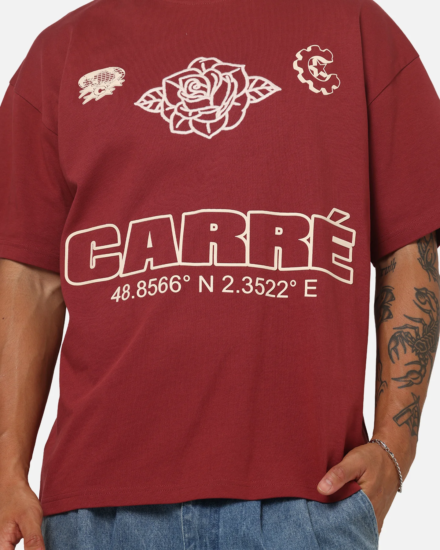 Carre Coordinates T-Shirt Maroon - Image 6