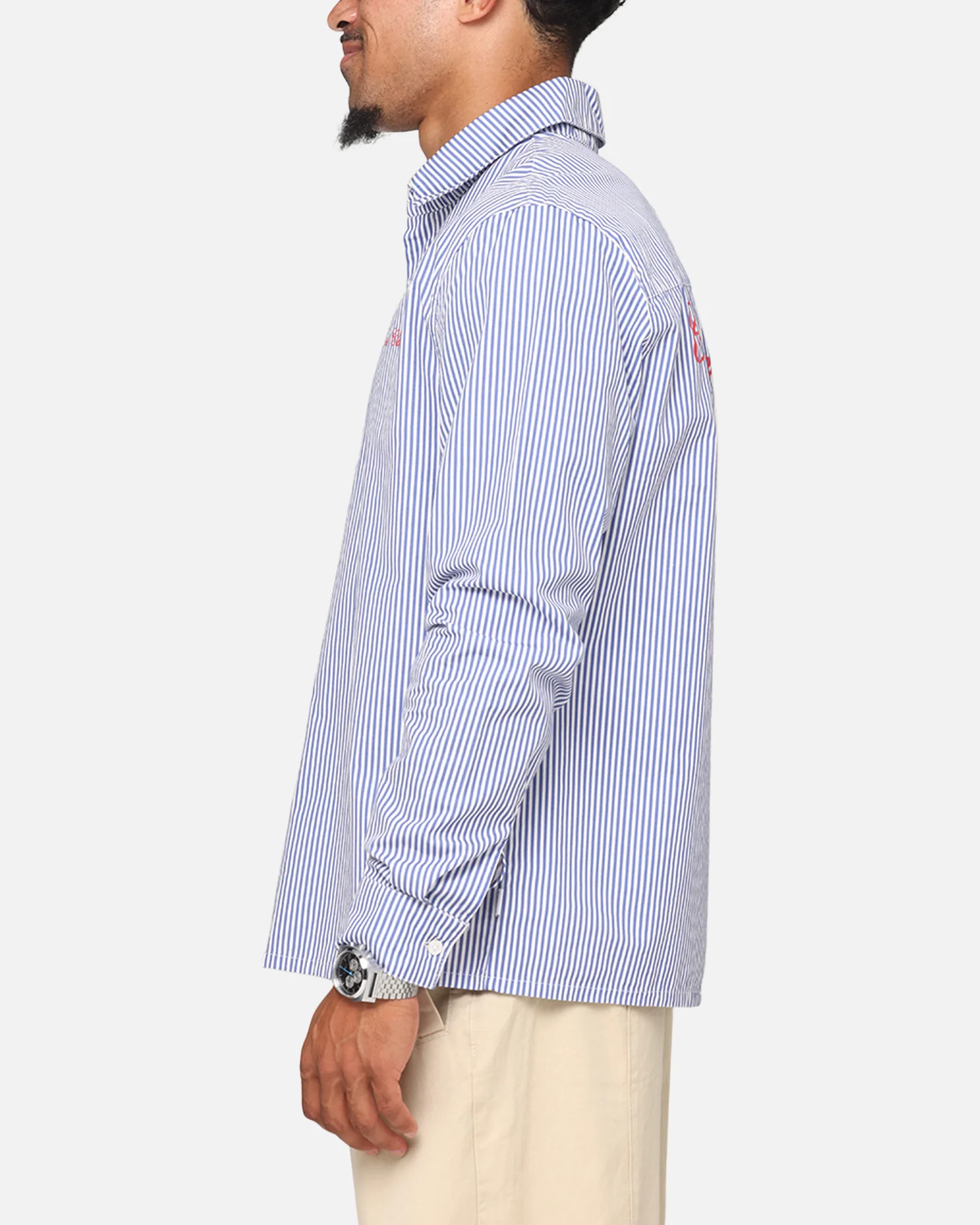 Carre Dice Club Long Sleeve Button Up Shirt Pinstripe - Image 6