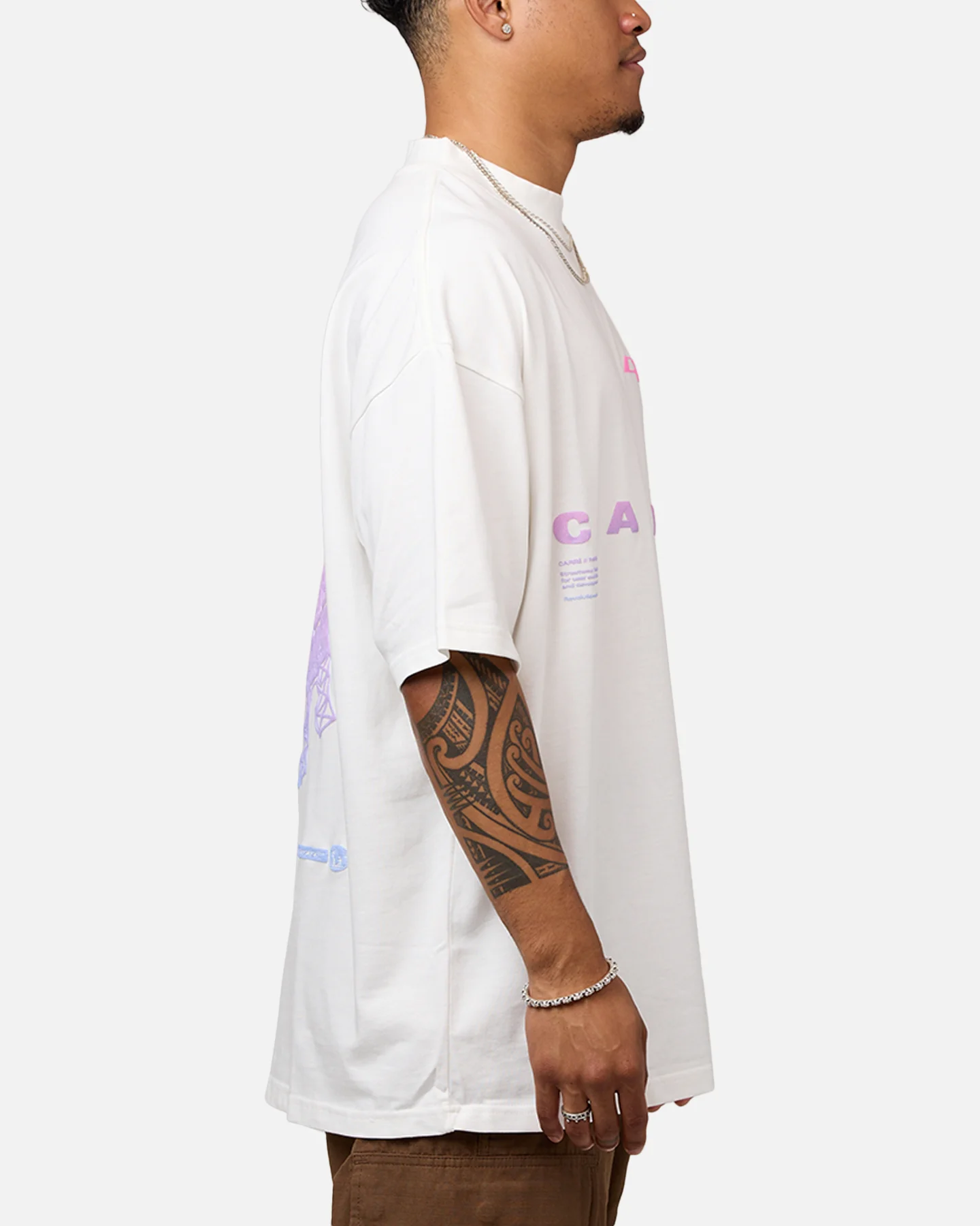 Carre Enhanced Grad Mock T-Shirt Off White - Image 4