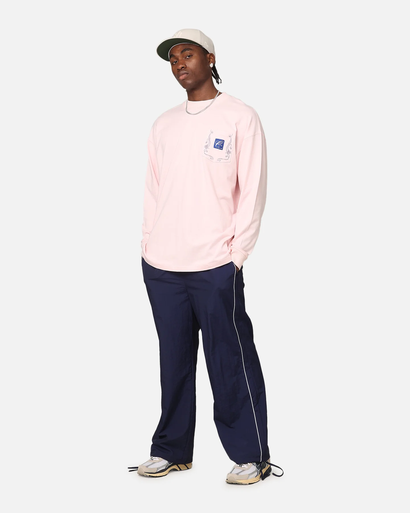 Carre Floral Pocket Oversized Long Sleeve T-Shirt Pink - Image 2