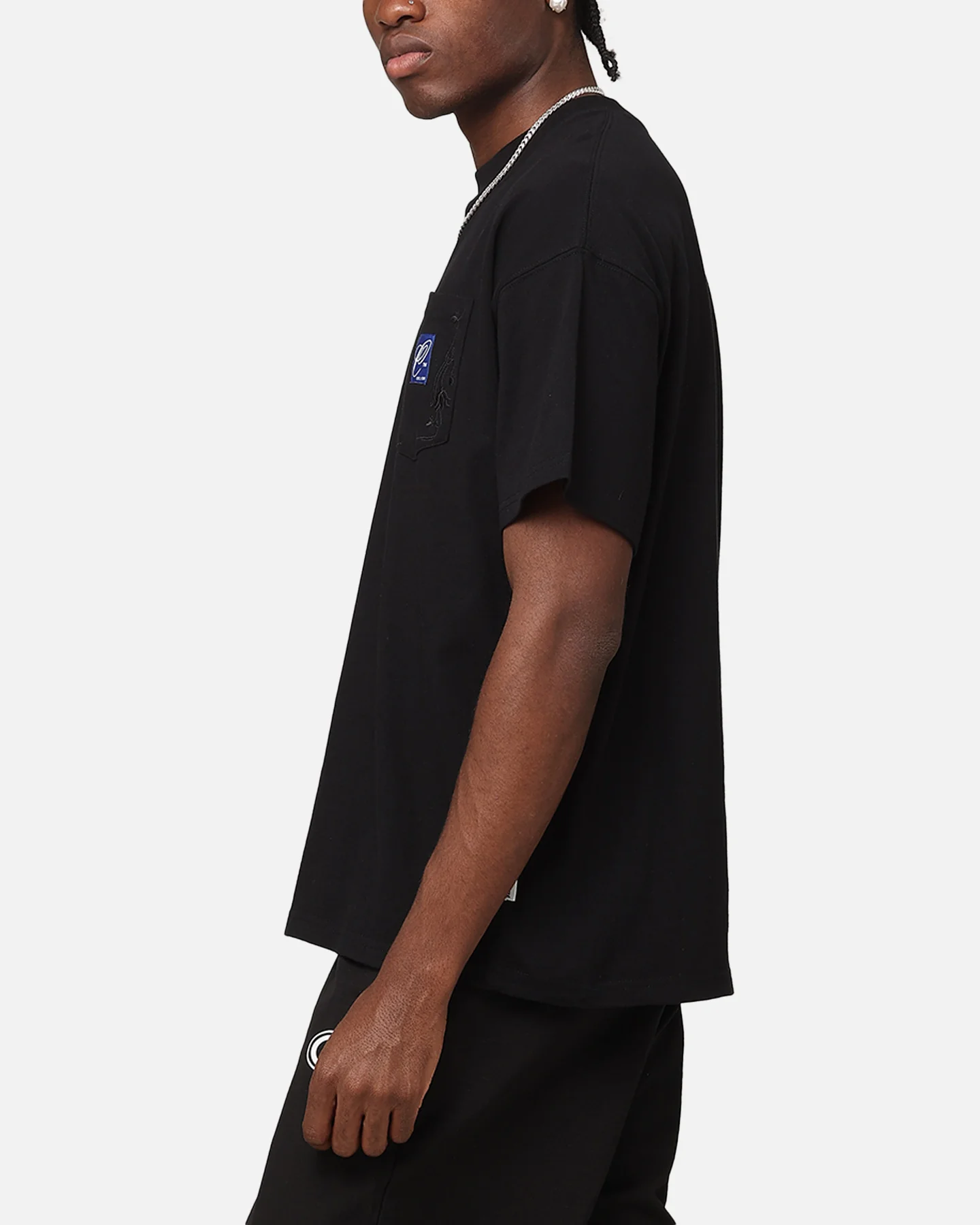Carre Floral Pocket Oversized T-Shirt Black - Image 5
