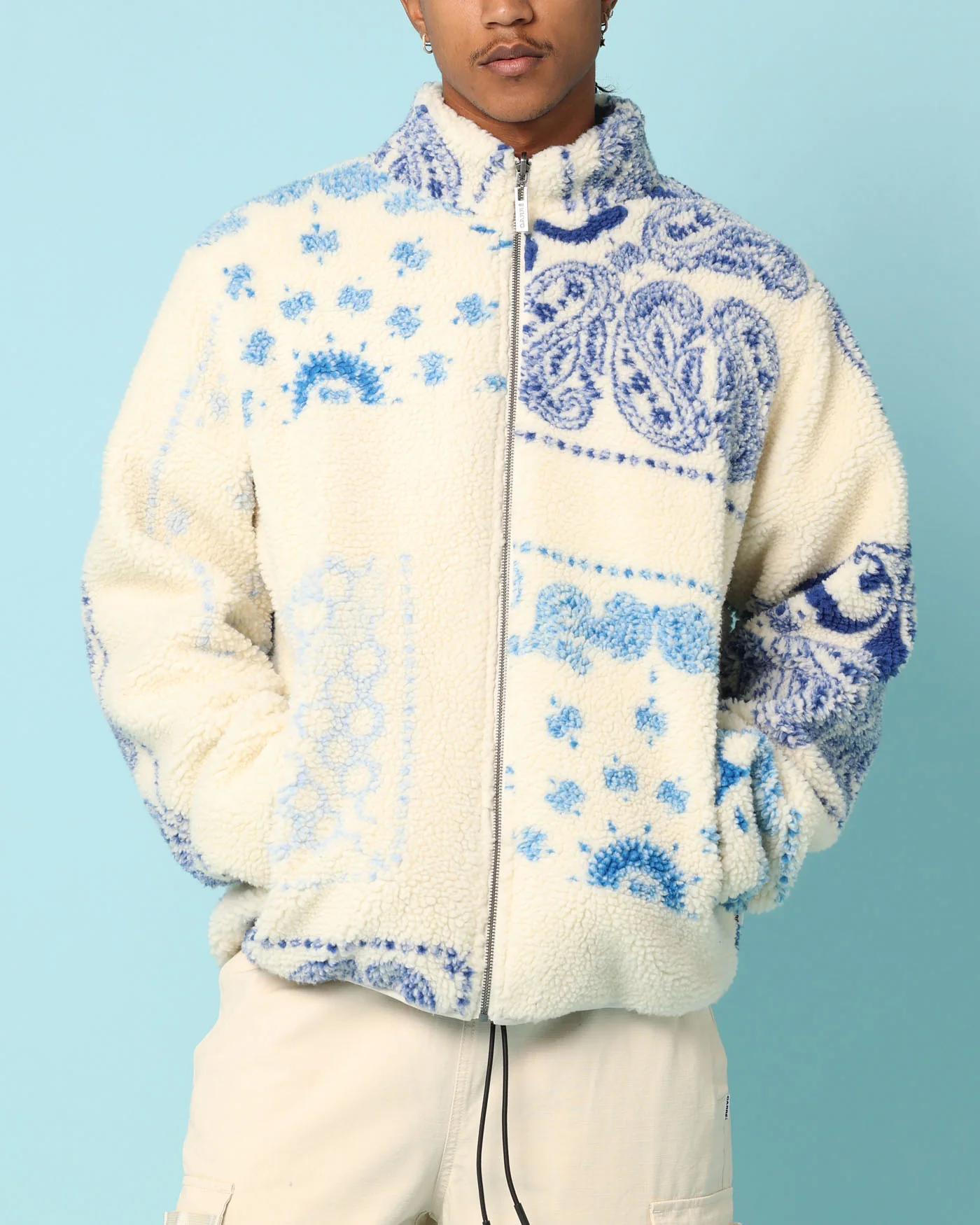 Carré Fragment Reversible Jacket Light Blue Denim - Image 4