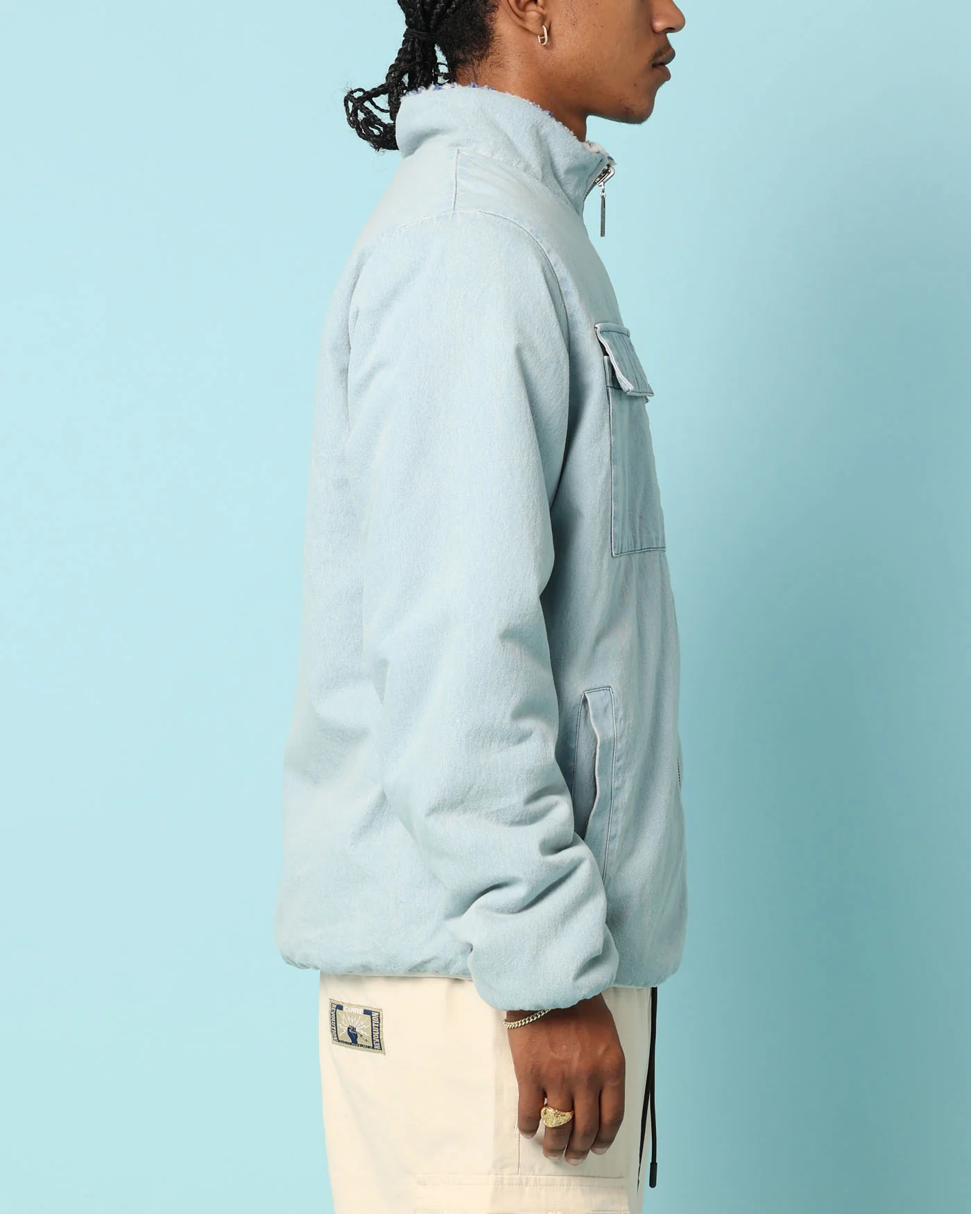 Carré Fragment Reversible Jacket Light Blue Denim - Image 8