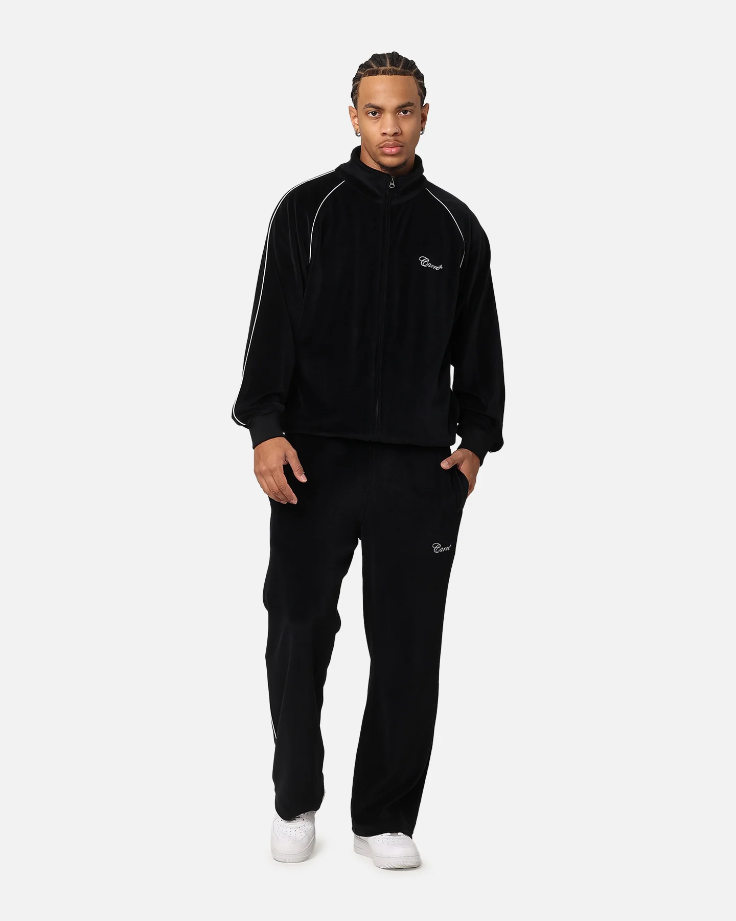 Carre Gorgeous Velour Trackpant Black - Image 2