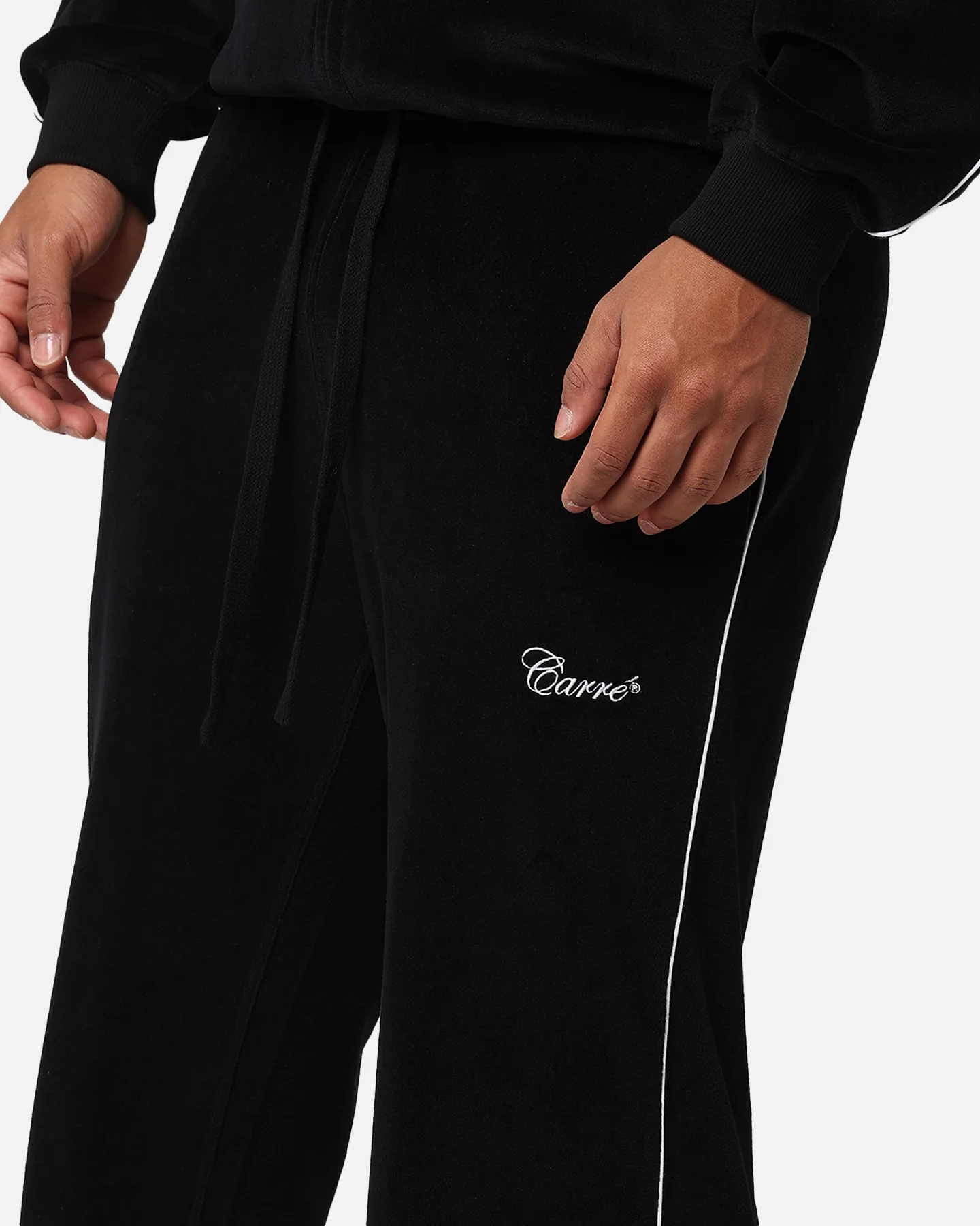 Carre Gorgeous Velour Trackpant Black - Image 3