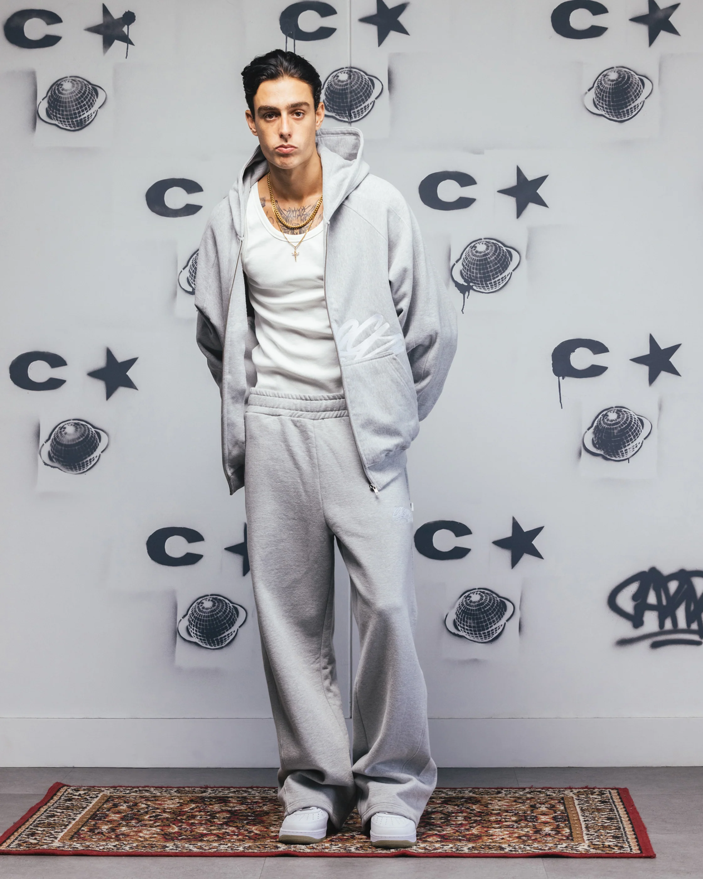 Carre Grit Trackpants Grey Marle - Image 2