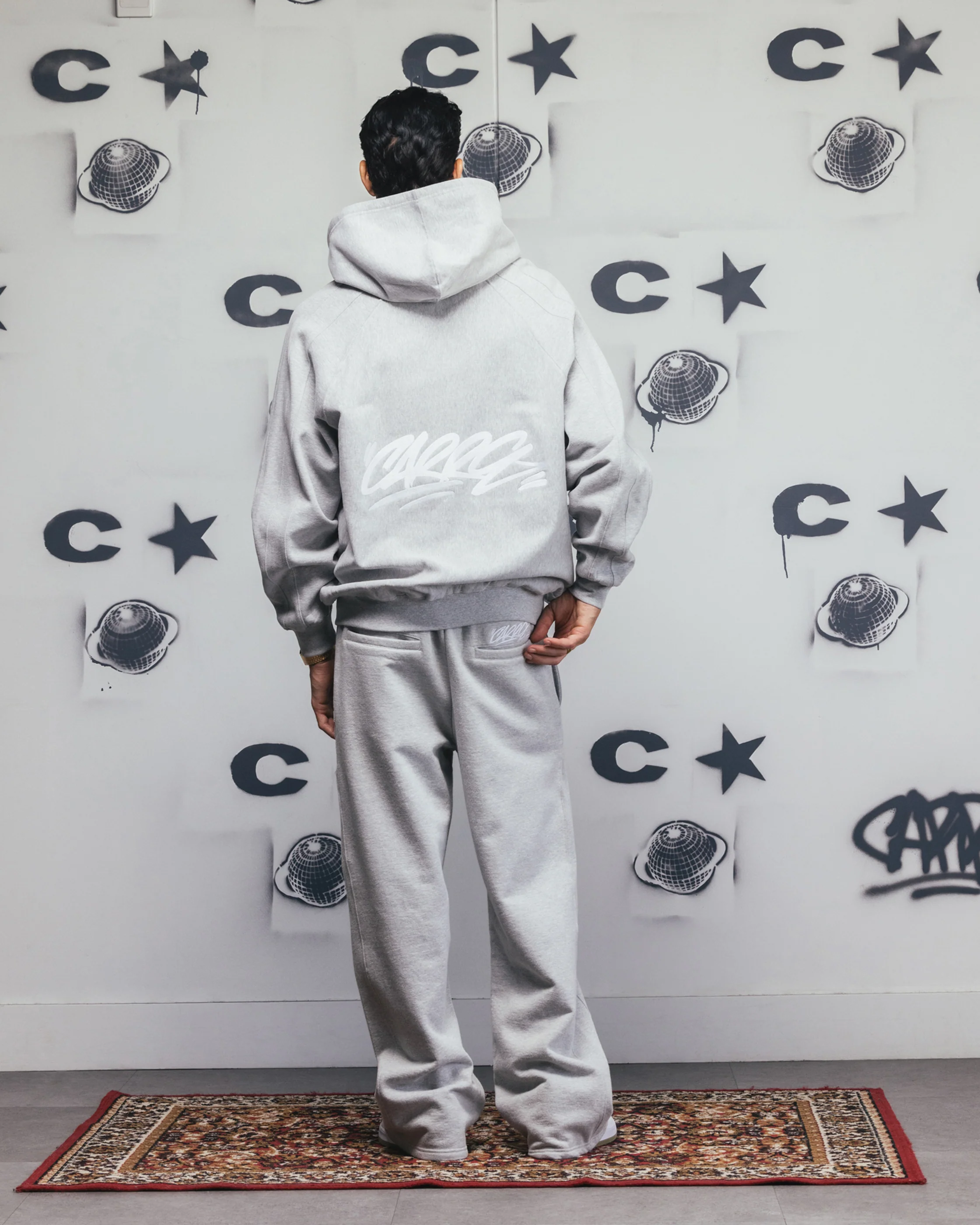 Carre Grit Zip Hoodie Grey Marle - Image 4
