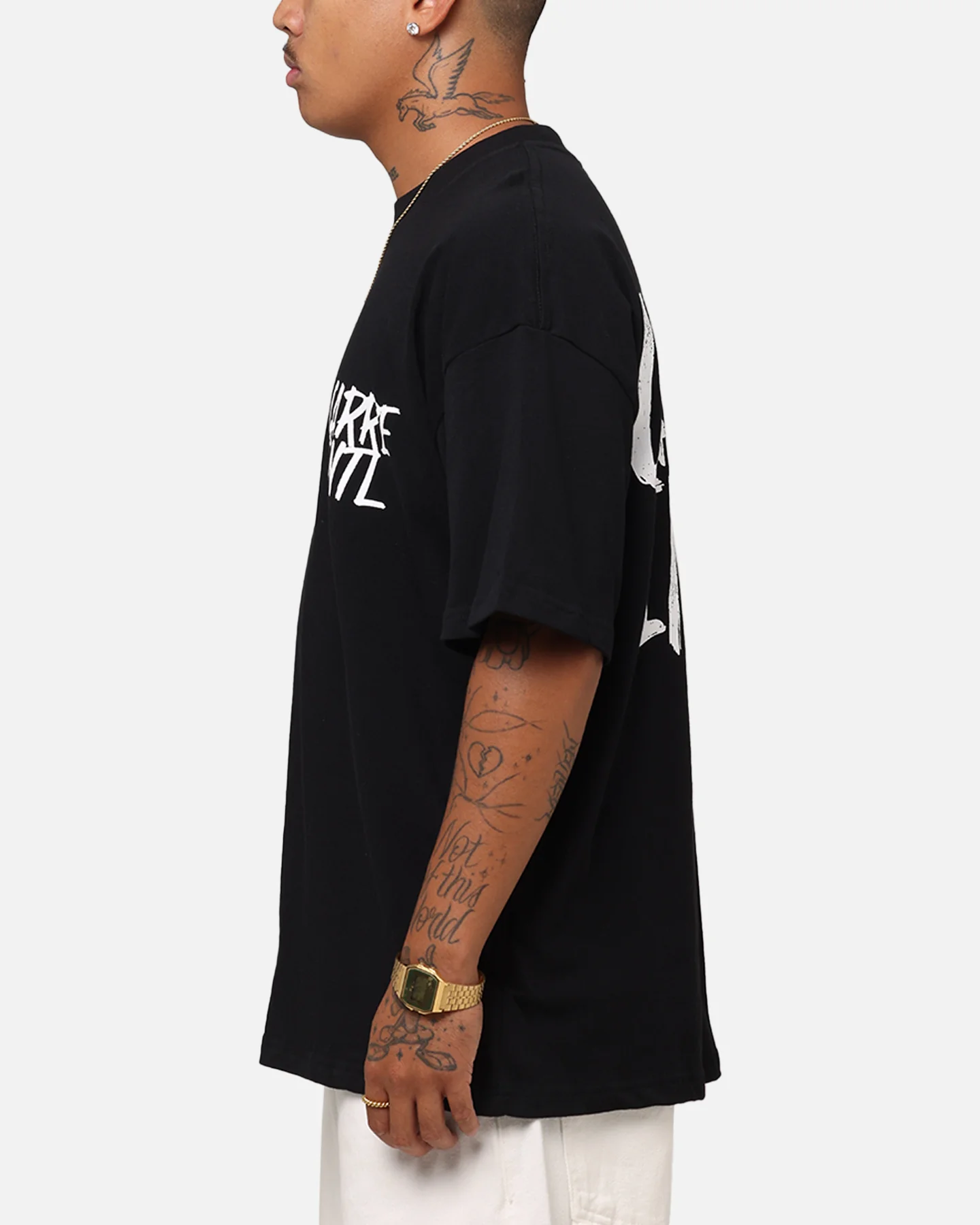 Carre Intl Drop Shoulder T-Shirt Black - Image 6