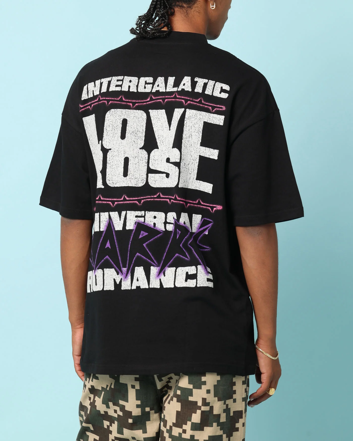 Carre Love Rose T-Shirt Black - Image 2