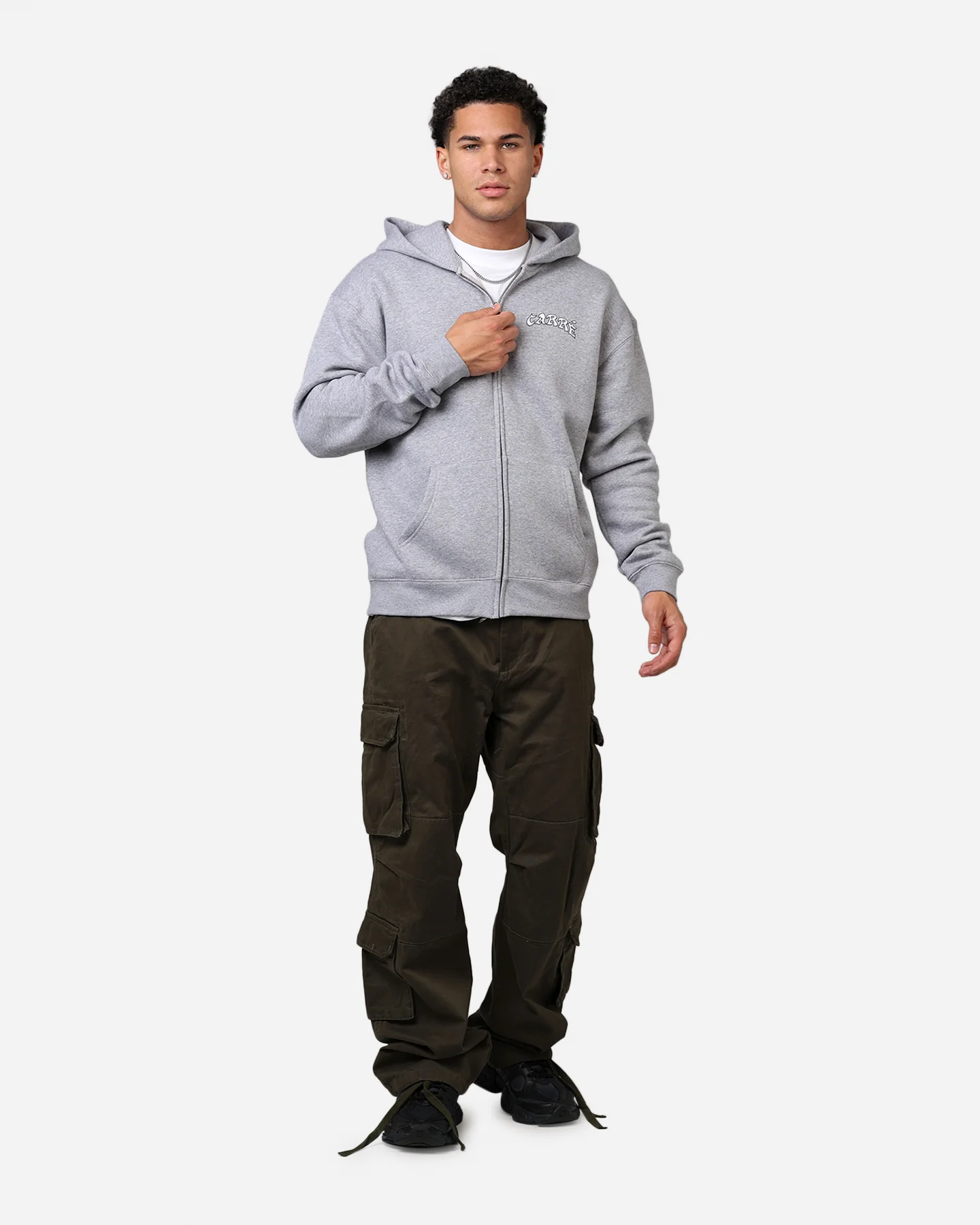 Carre Members Only Zip Hoodie Grey Marle - Image 3