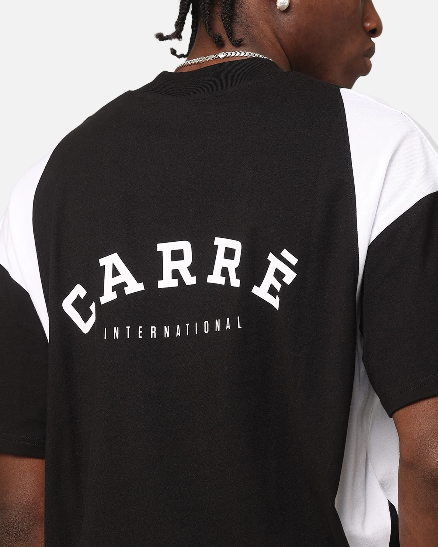 Carre Panelled Oversized T-Shirt Black/White - Image 8