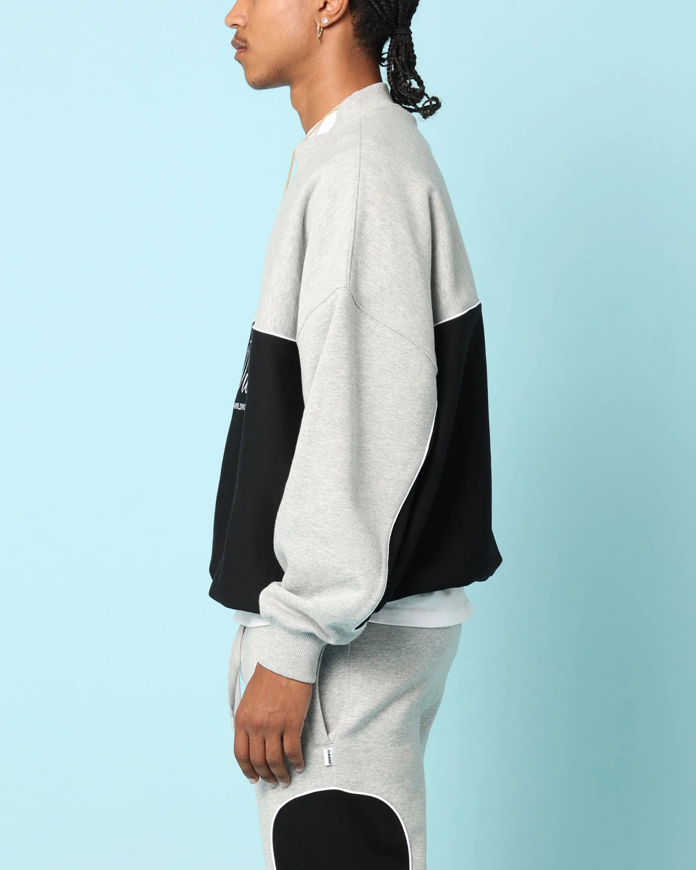 Carré Paris Dice Club Oversized Panel Crewneck Grey Marle/Black - Image 5