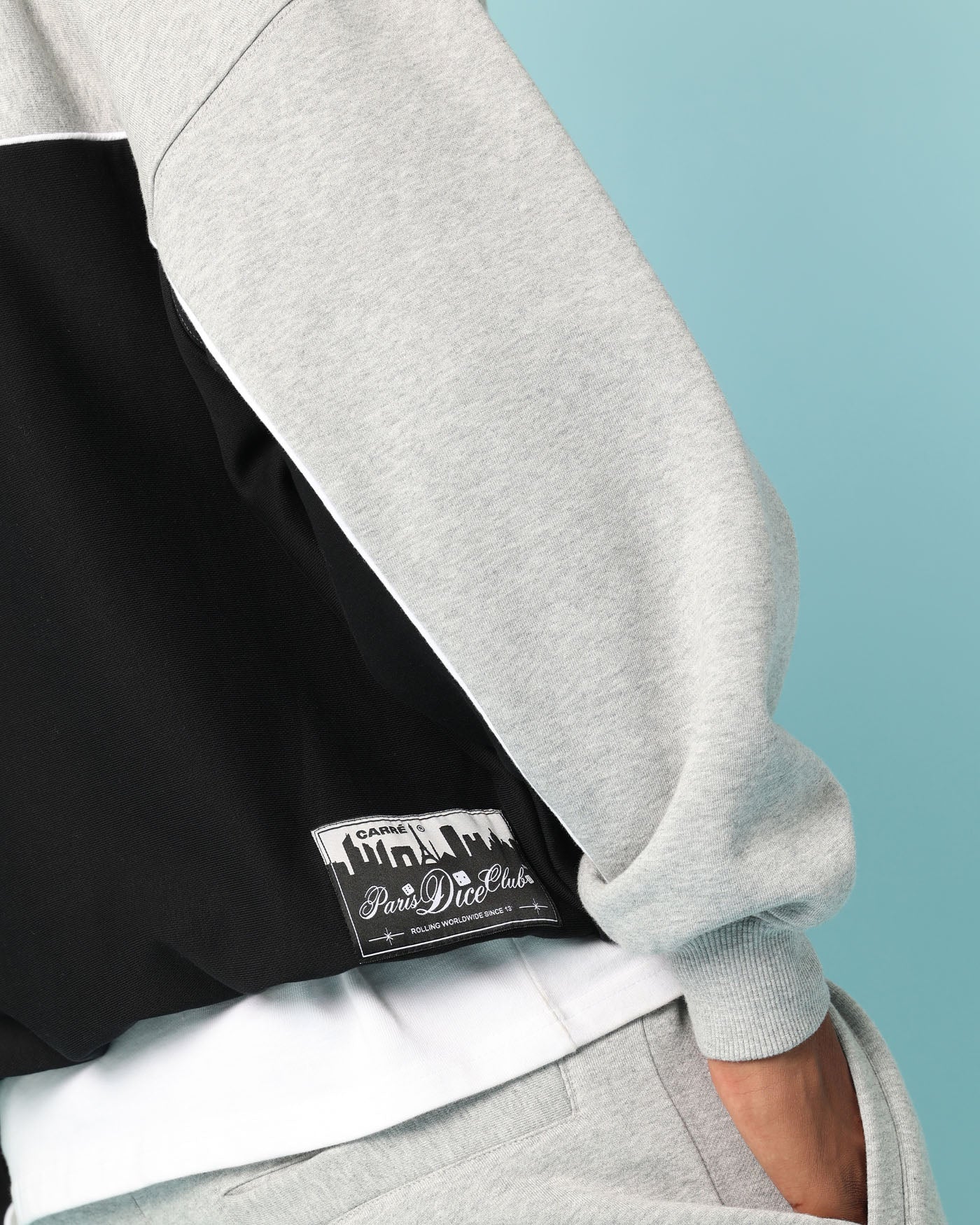 Carré Paris Dice Club Oversized Panel Crewneck Grey Marle/Black - Image 6