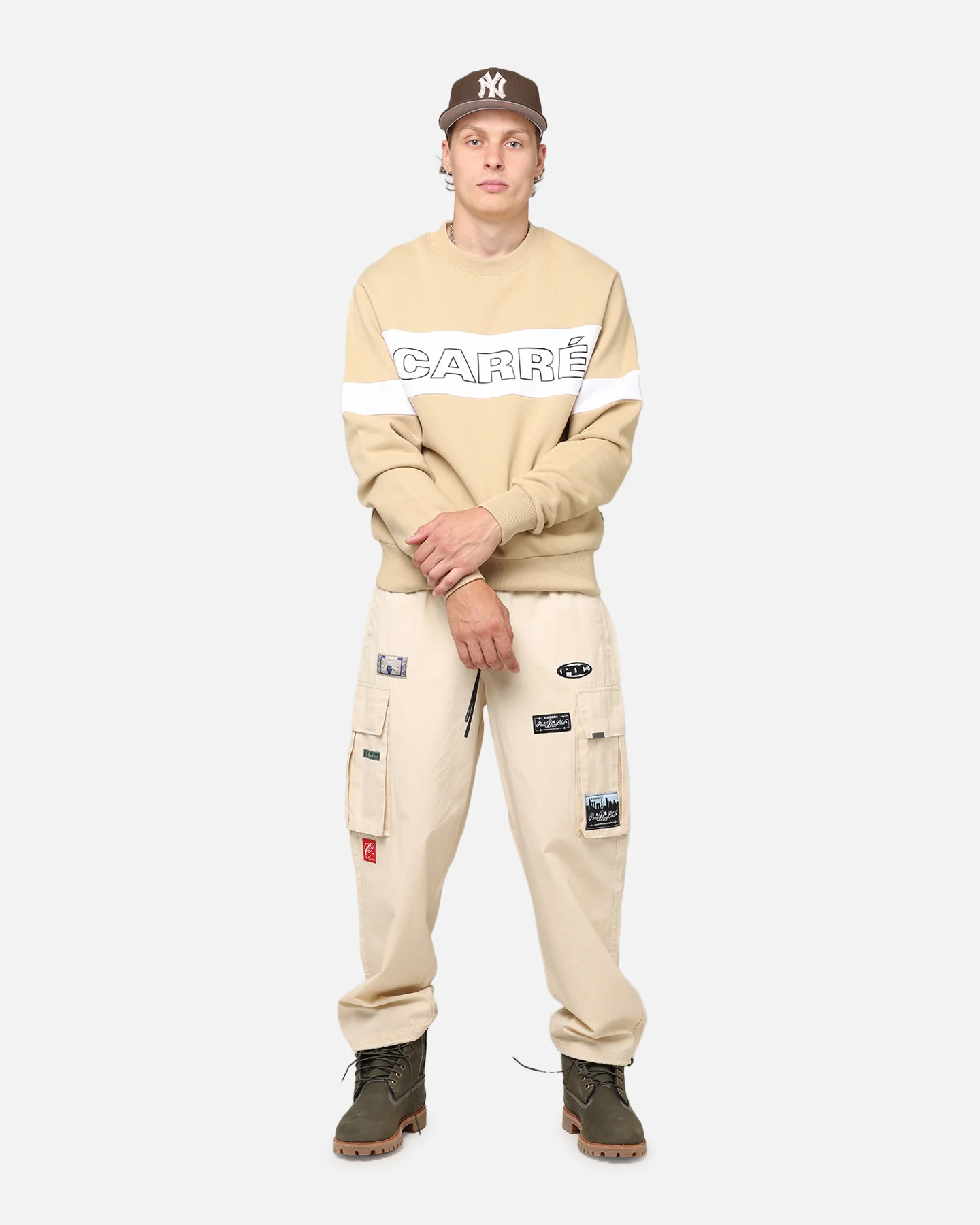Carre Patchwork Cargo Jogger Cream - Image 2