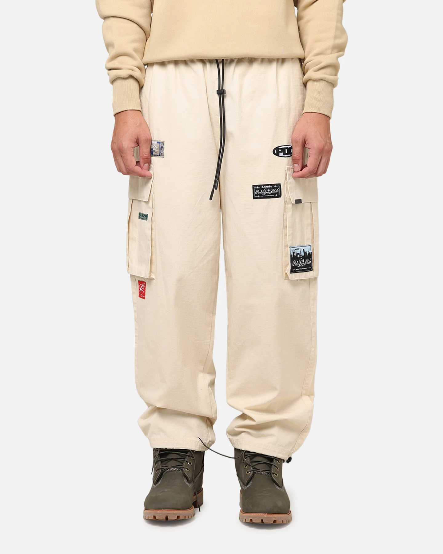 Carre Patchwork Cargo Jogger Cream - Image 5