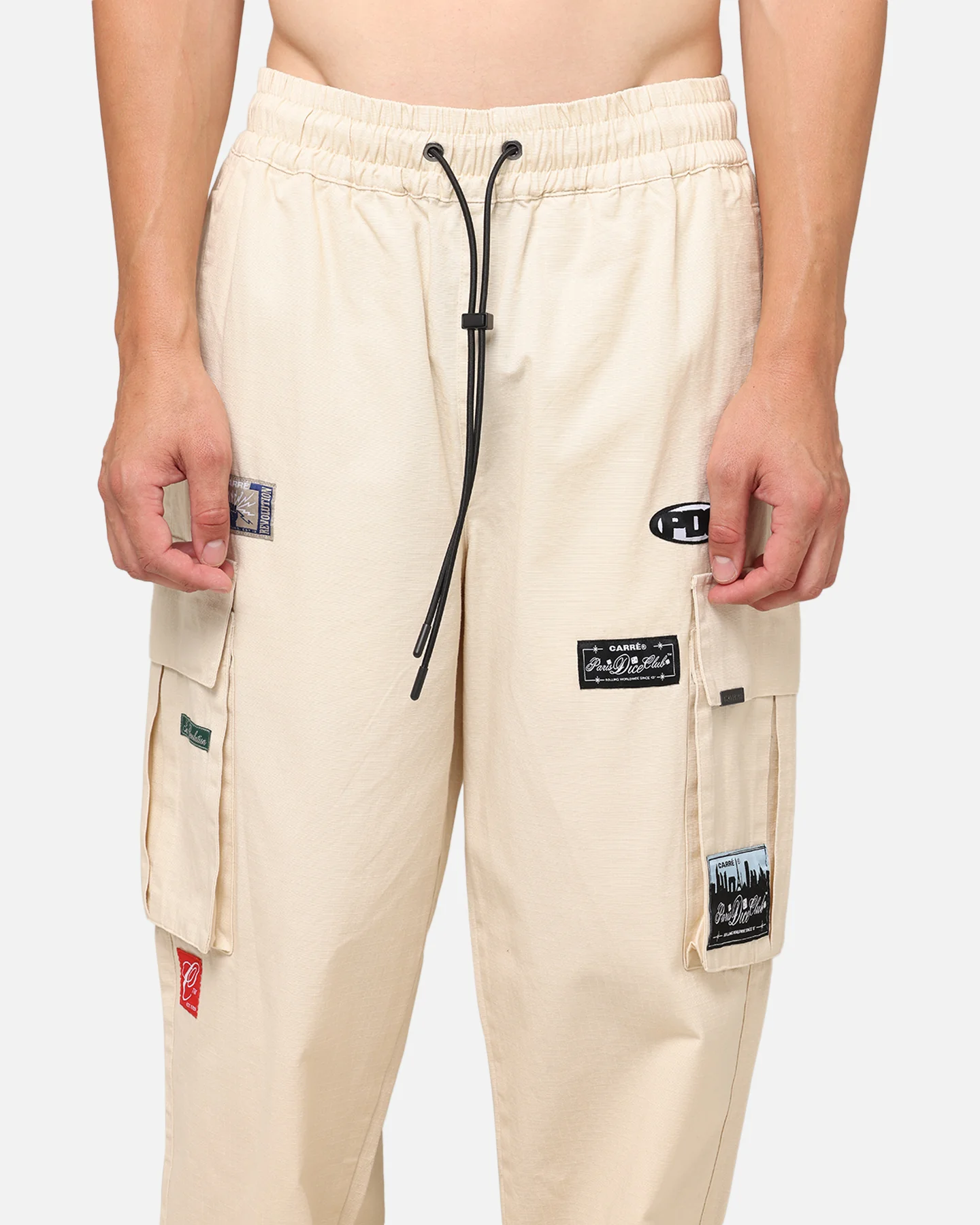 Carre Patchwork Cargo Jogger Cream - Image 7